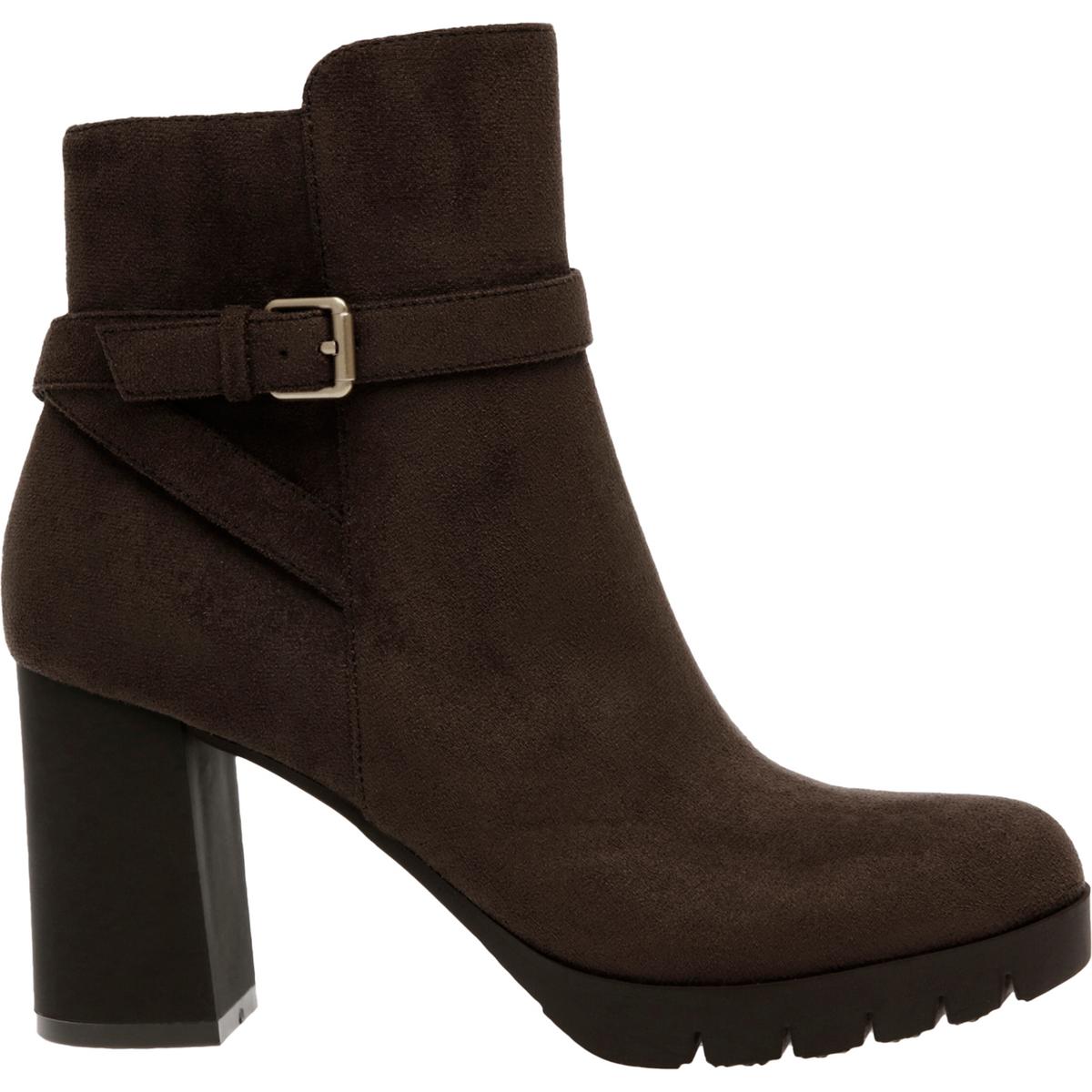 Heidi Womens Faux Leather Buckle Booties