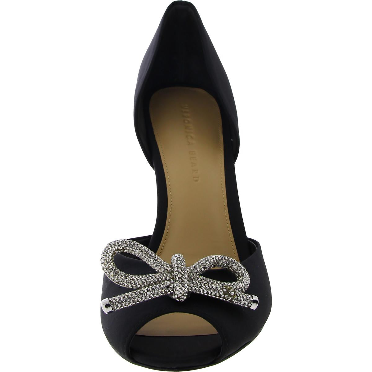 Womens Bow Peep Toe D'Orsay Heels