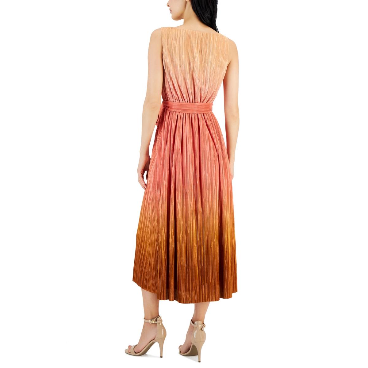 Womens Crinkled Ombre Midi Dress