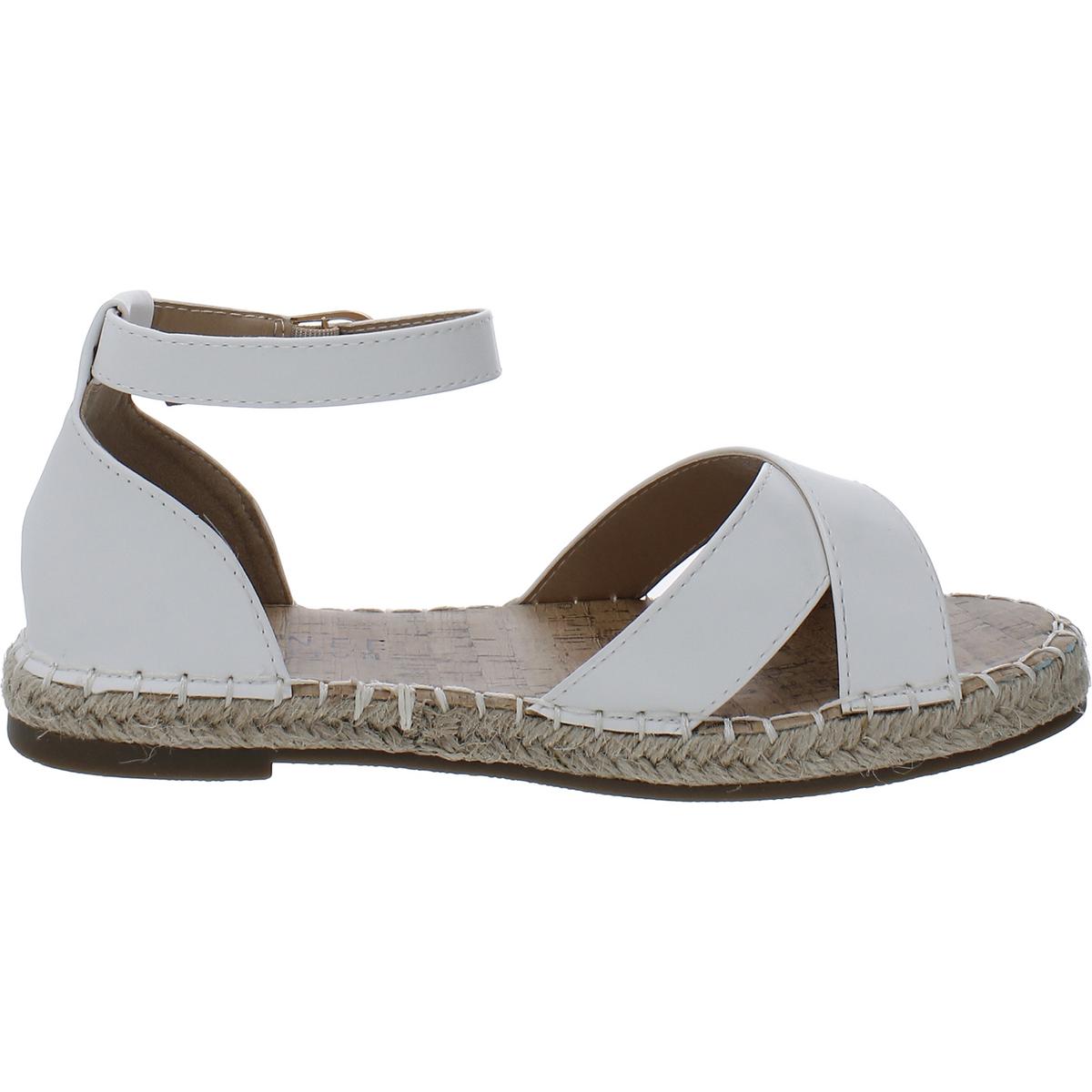 Womens Faux Leather Ankle Strap Espadrilles