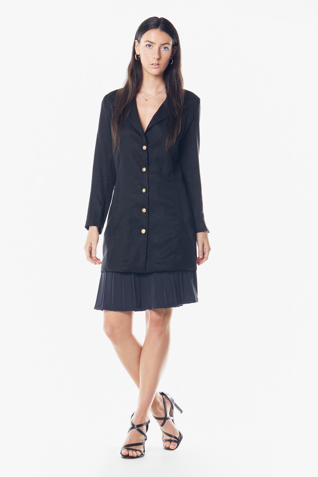 The Grace Long Blazer Dress in Black2