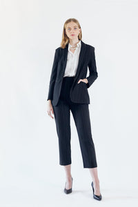 Black Pinstripes Oversize Blazer3