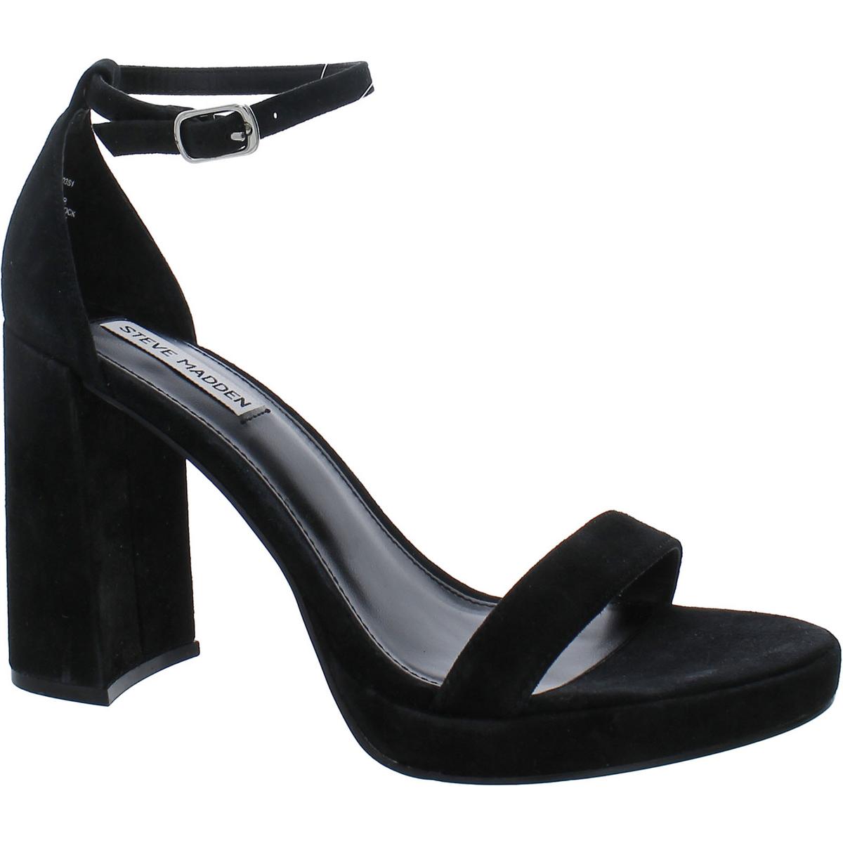 Susan Womens Solid Ankle Strap Heels