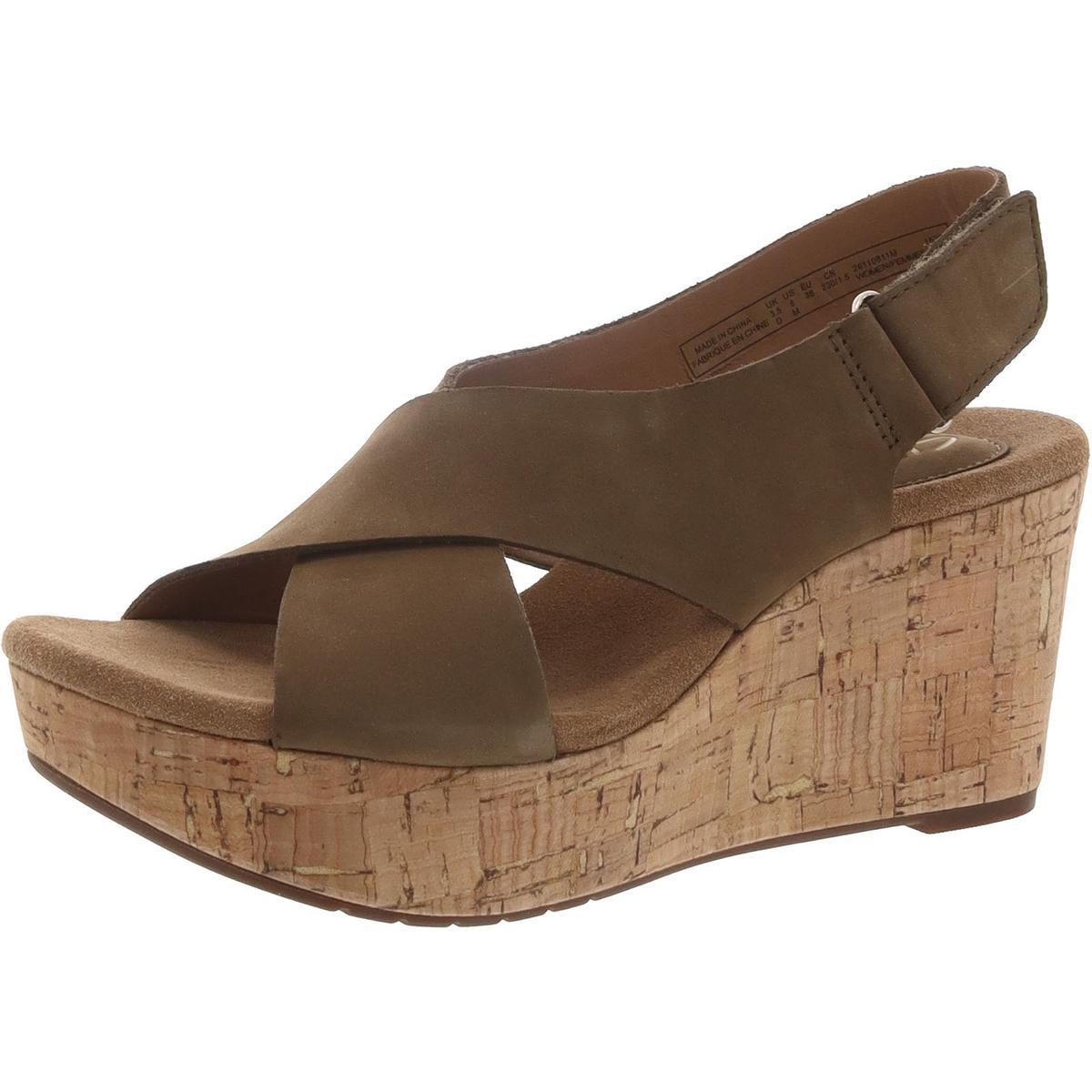 Caslynn Shae Womens Faux Suede Criss-Cross Wedges