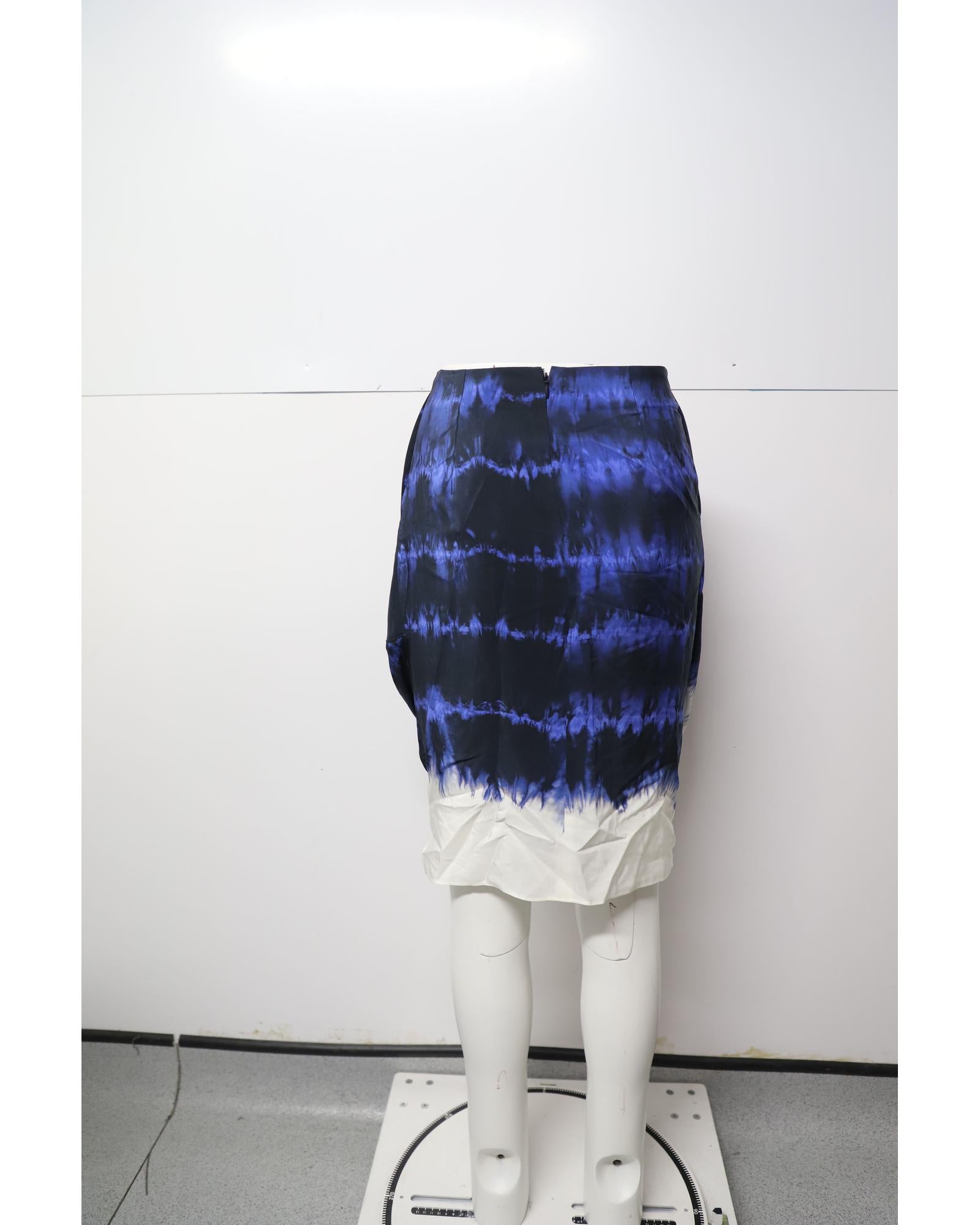 Stella Mccartney Blue Tie-Dye Silk Skirt