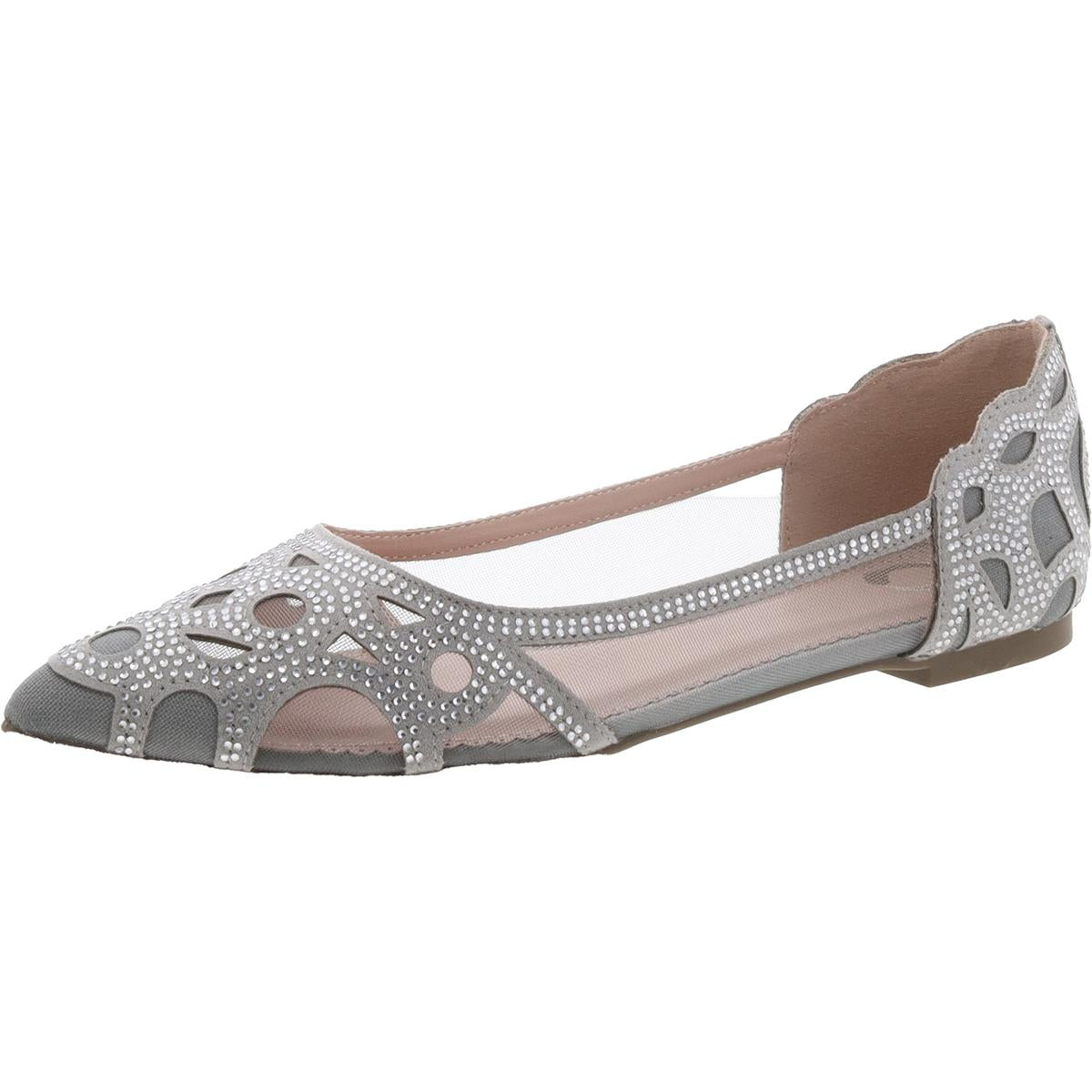 Womens Embellished Pointed Toe Loafers