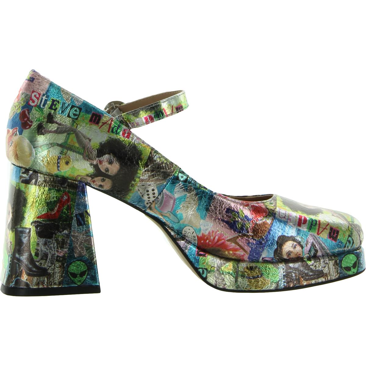 Mingle Womens Buckle Block Heel Mary Jane Heels