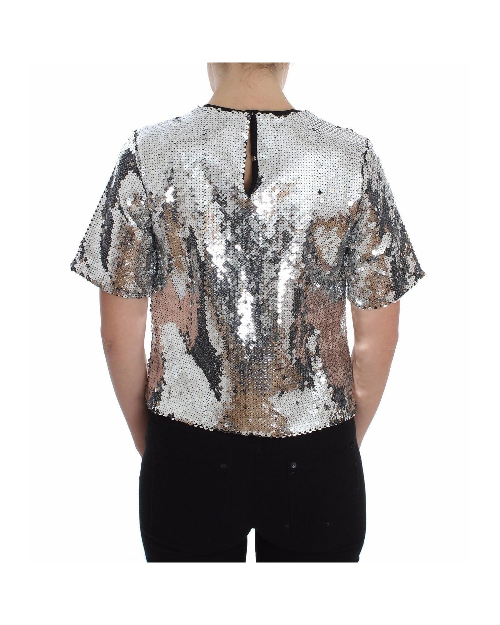 Dolce & Gabbana  Silver Sequin Top