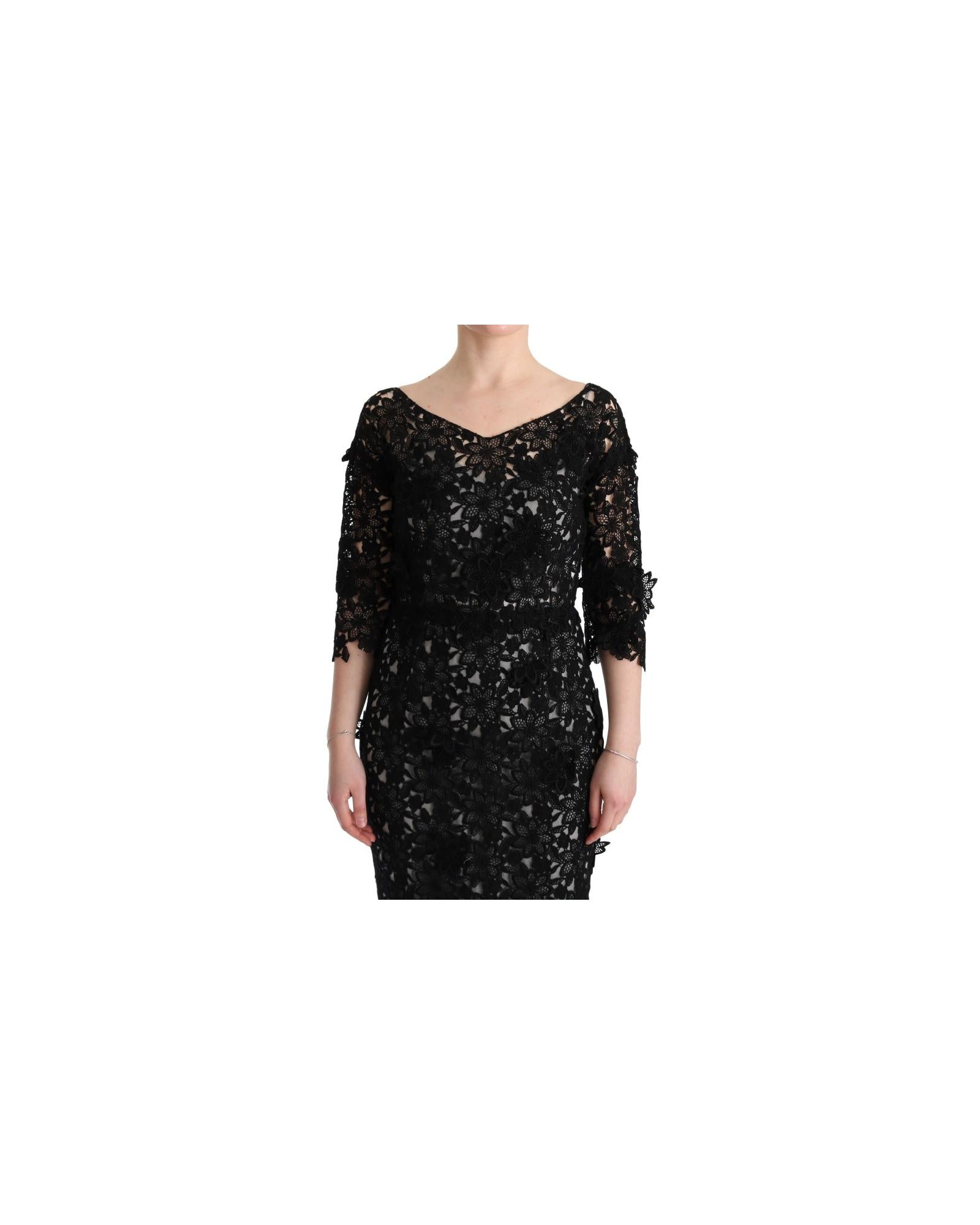 Dolce & Gabbana  Floral Lace Dress - Black