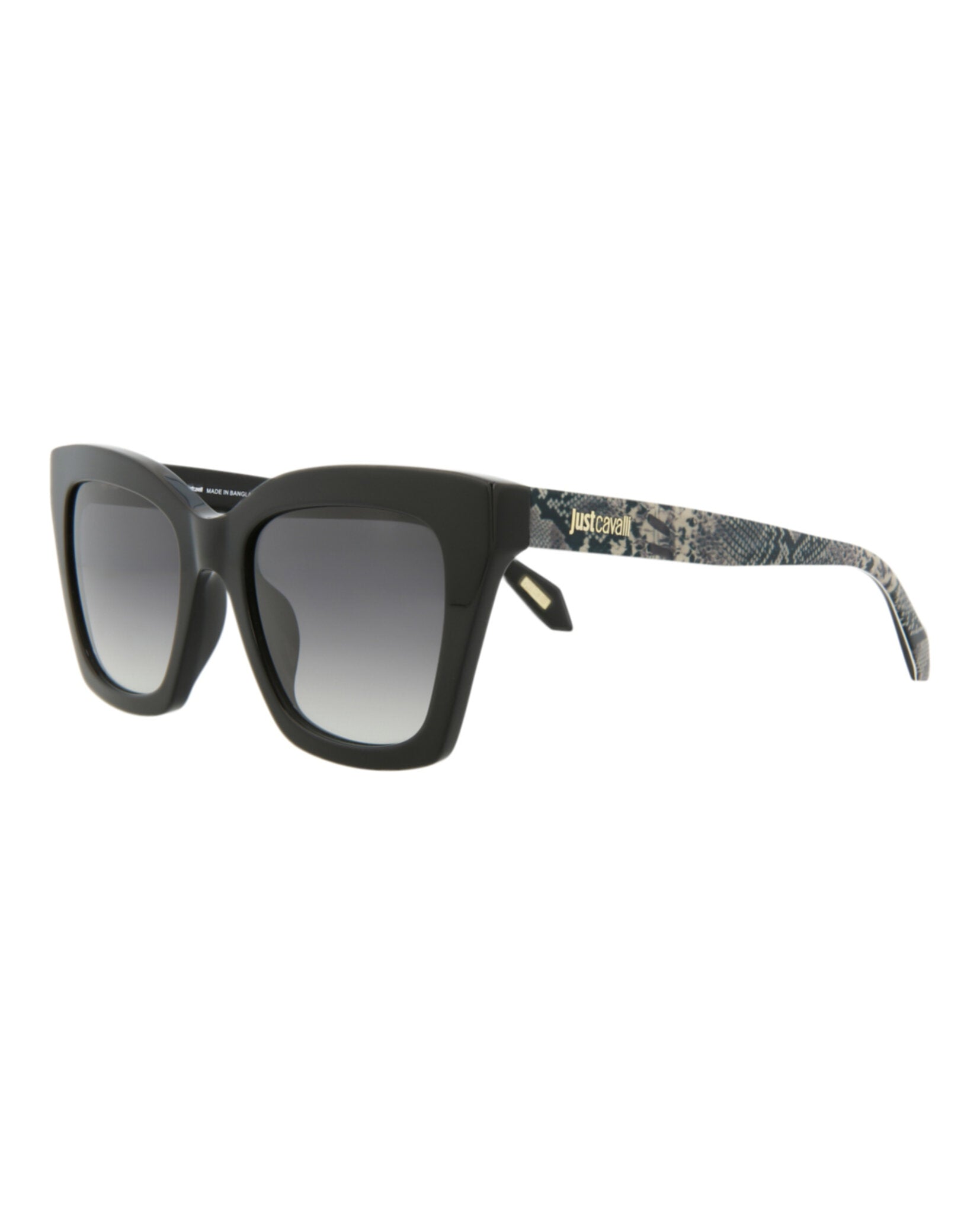 Just Cavalli Womens Cat Eye Shiny Black Fashion Designer Eyewear