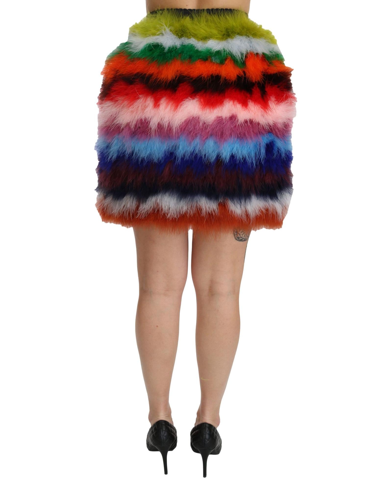 Dolce & Gabbana Gorgeous High Waist Mini Feather Skirt