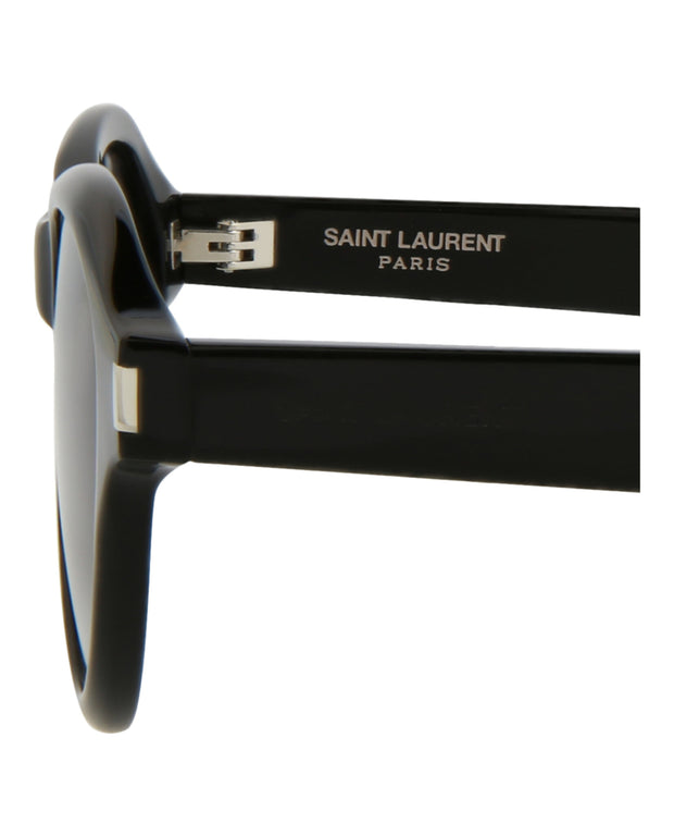 Saint Laurent Unisex Round/Oval Black Black Grey Fashion Designer Eyewear