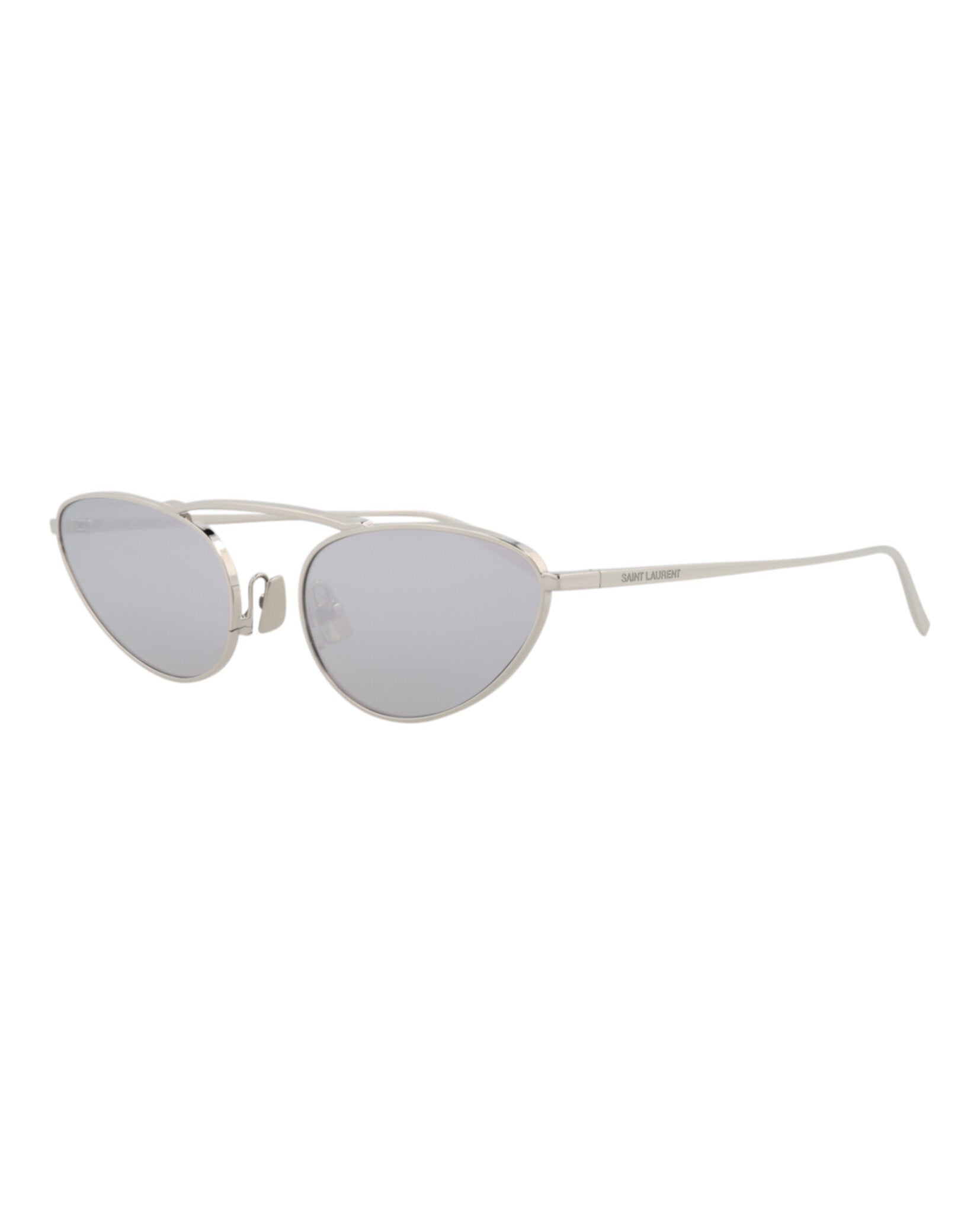 Saint Laurent Womens Round/Oval Silver Silver Silver Fashion Designer Eyewear