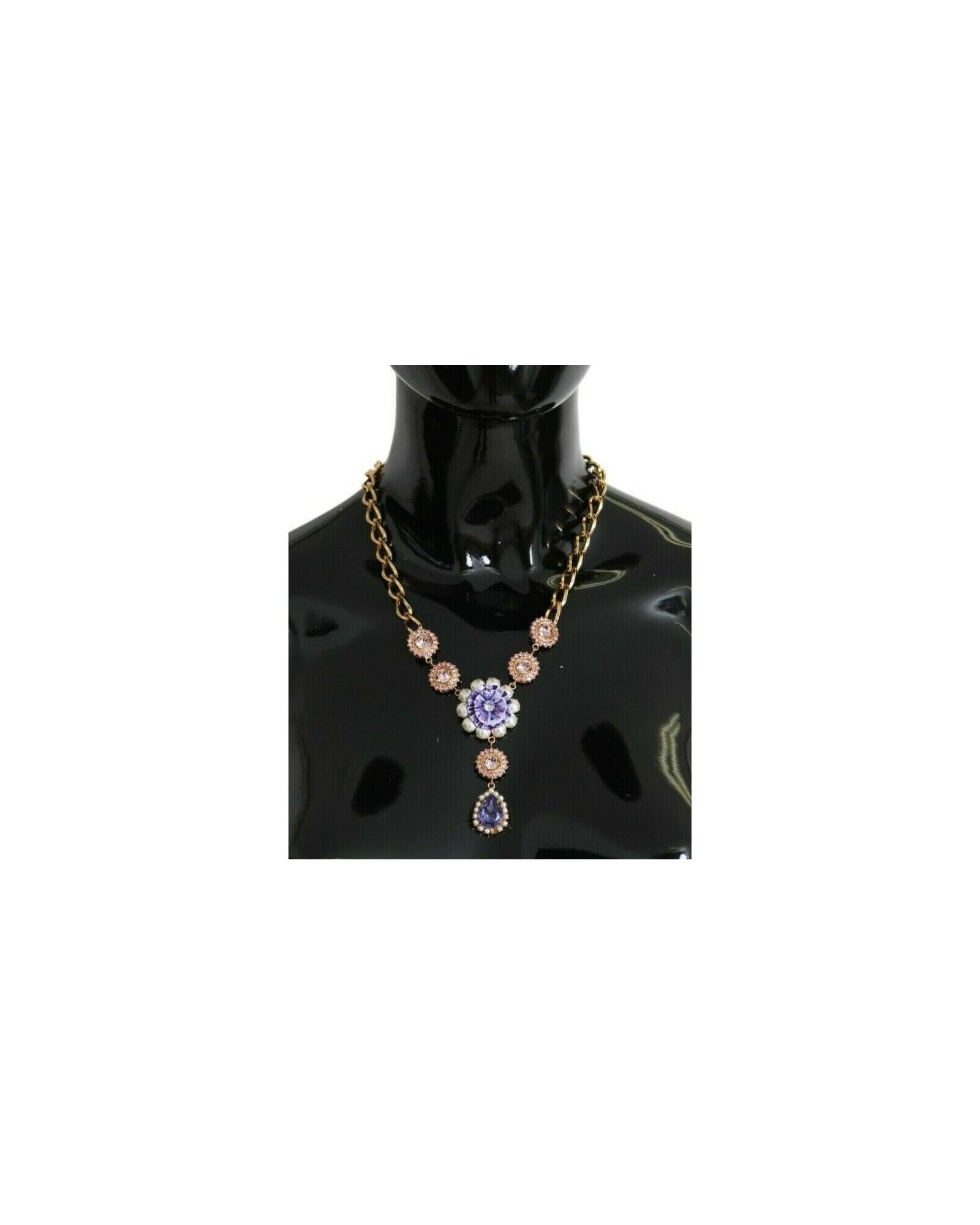 Dolce & Gabbana  Gold-Tone Flower Pendant Necklace