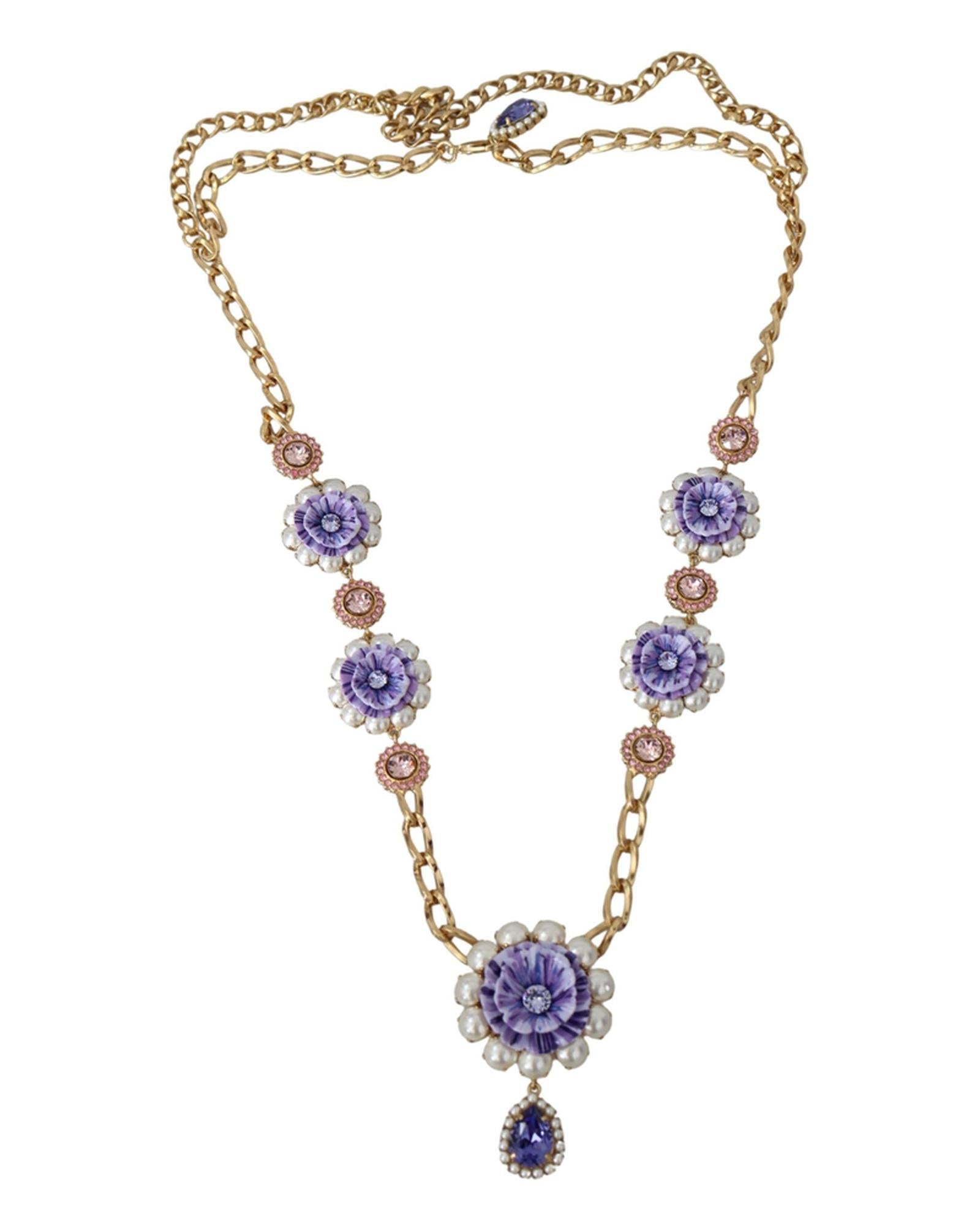 Dolce & Gabbana  Purple Flower Necklace