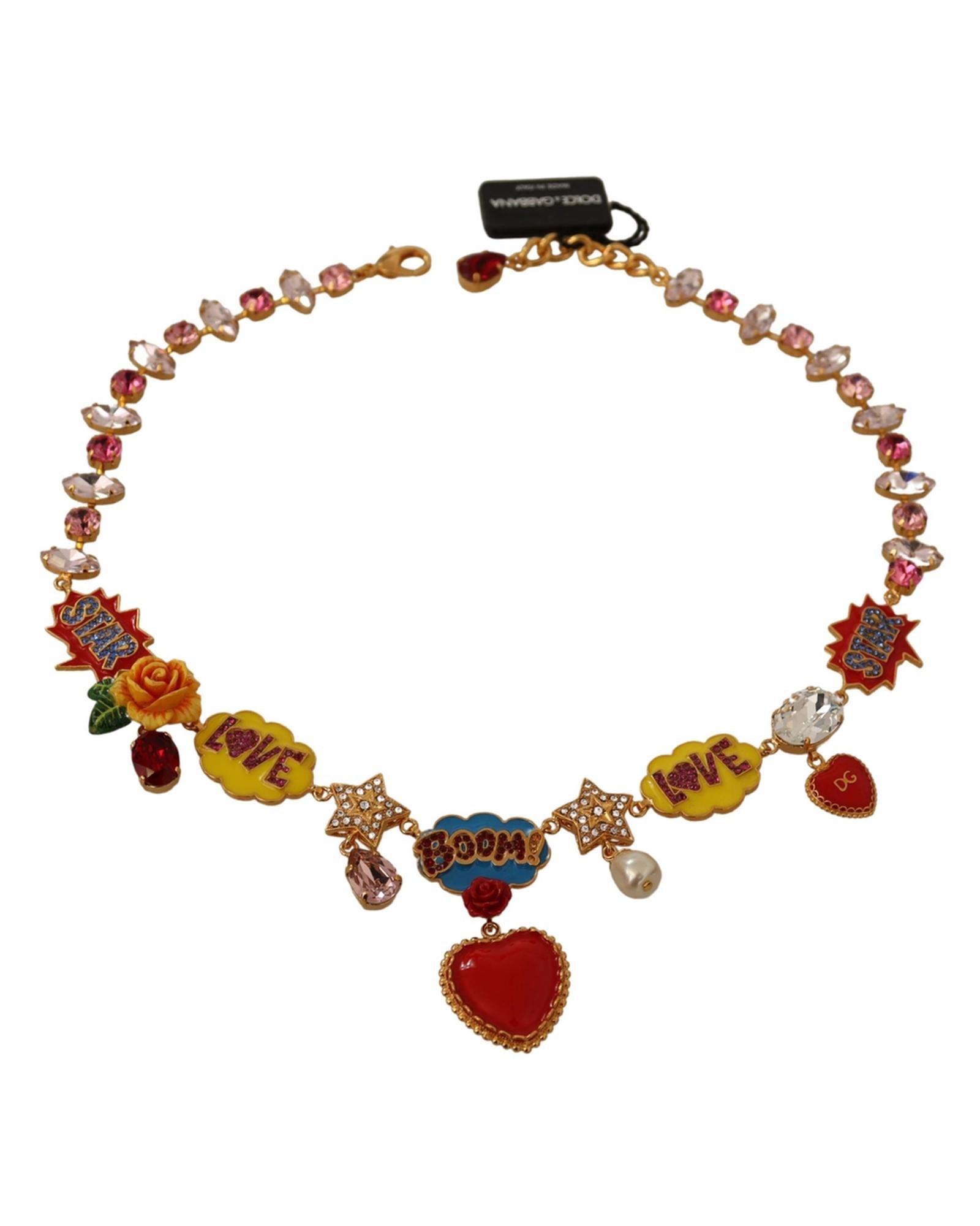 Dolce & Gabbana  Multicolor Crystal & Enamel Necklace