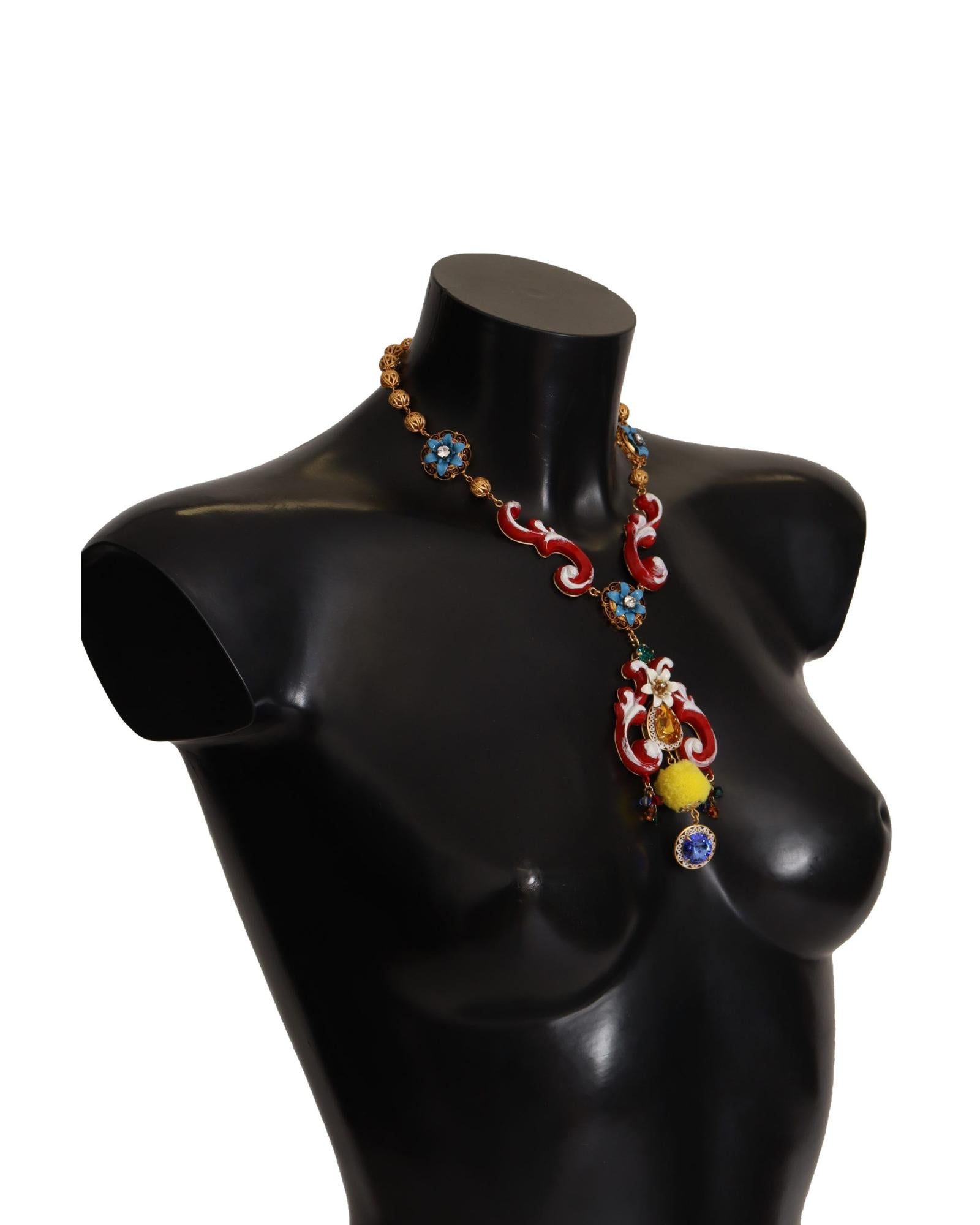 Dolce & Gabbana  Multicolor Enamel Resin Statement Necklace