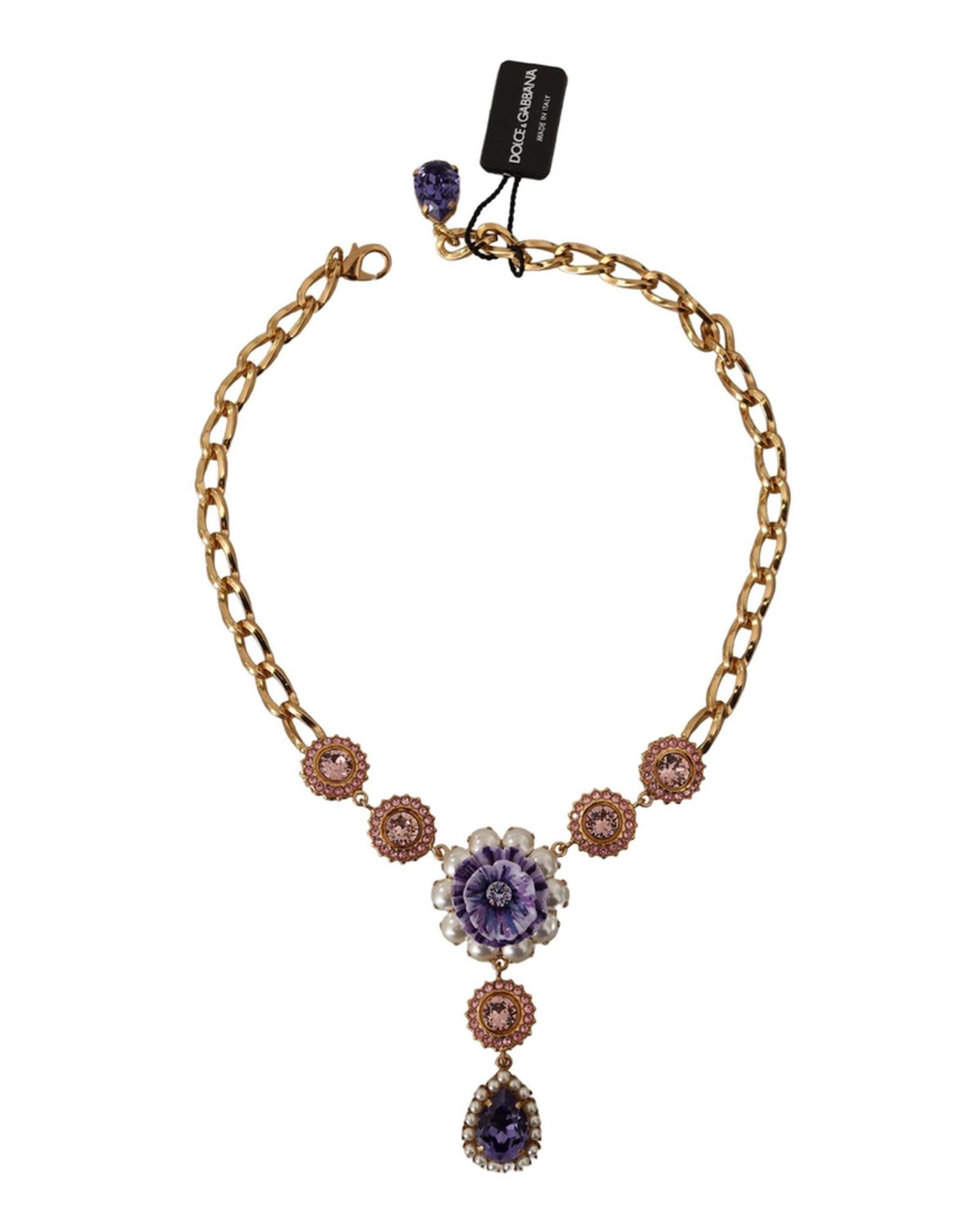 Dolce & Gabbana  Floral Necklace Gold