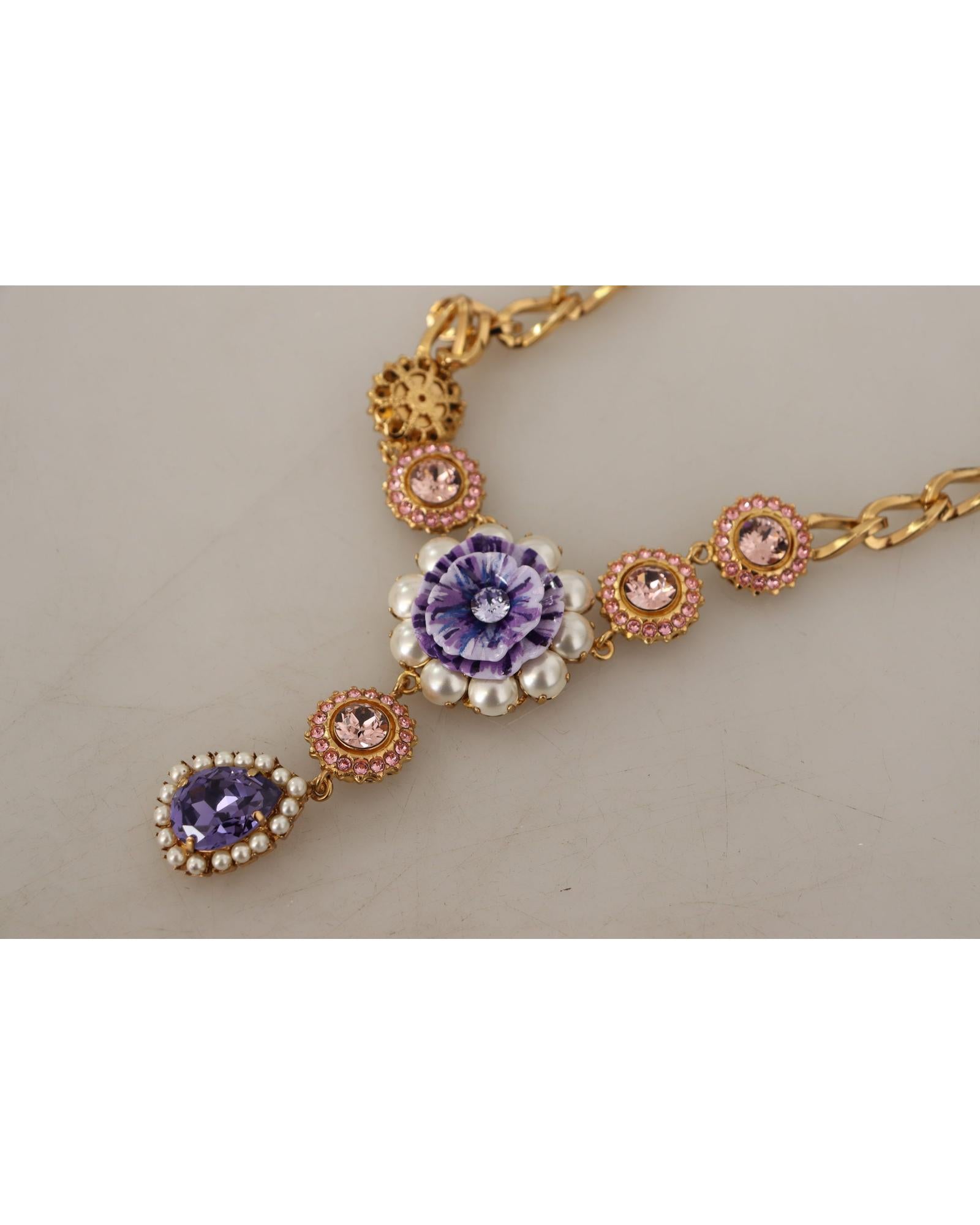 Dolce & Gabbana  Floral Necklace Gold