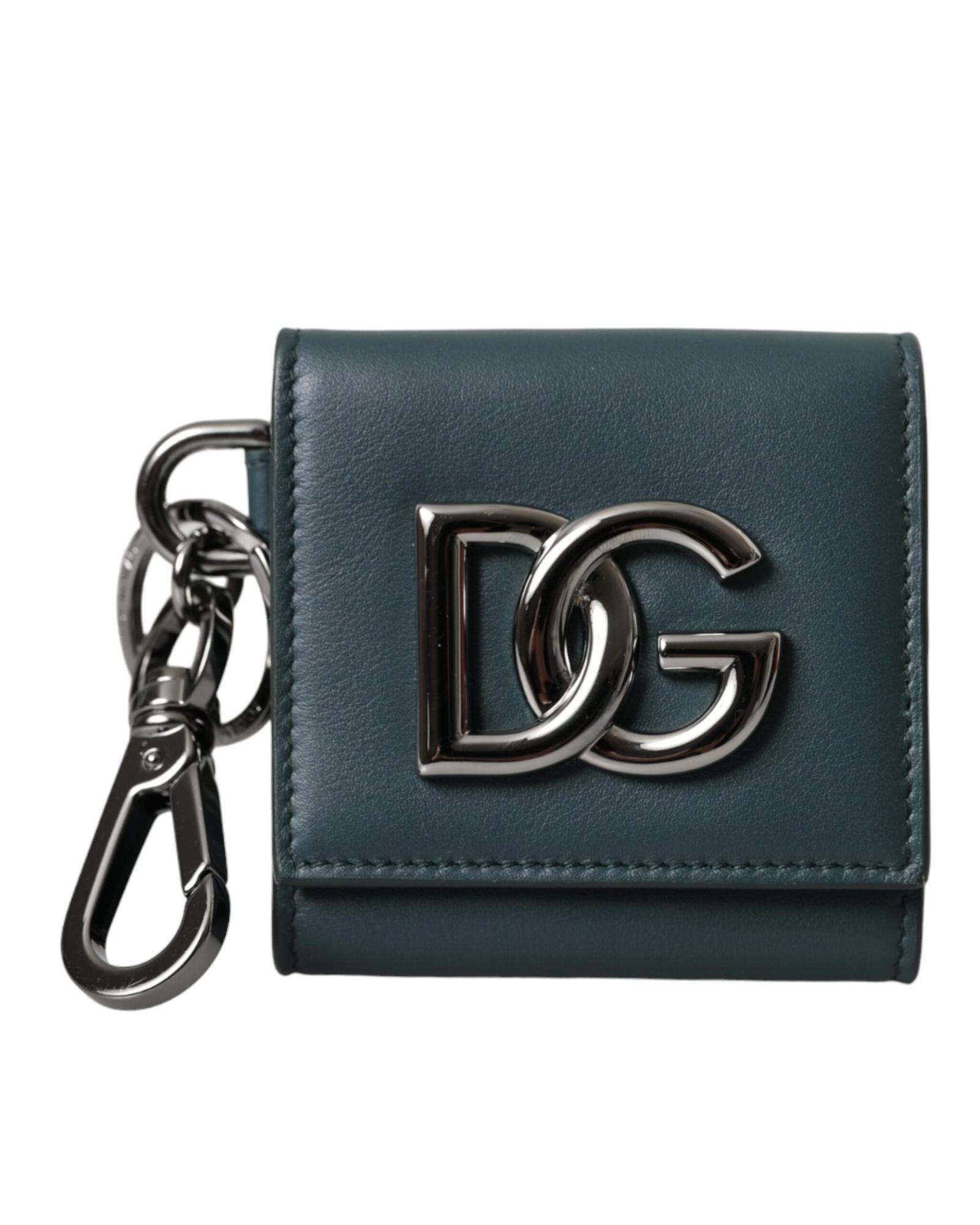 Dolce & Gabbana  Mini Keychain Wallet in Green Leather