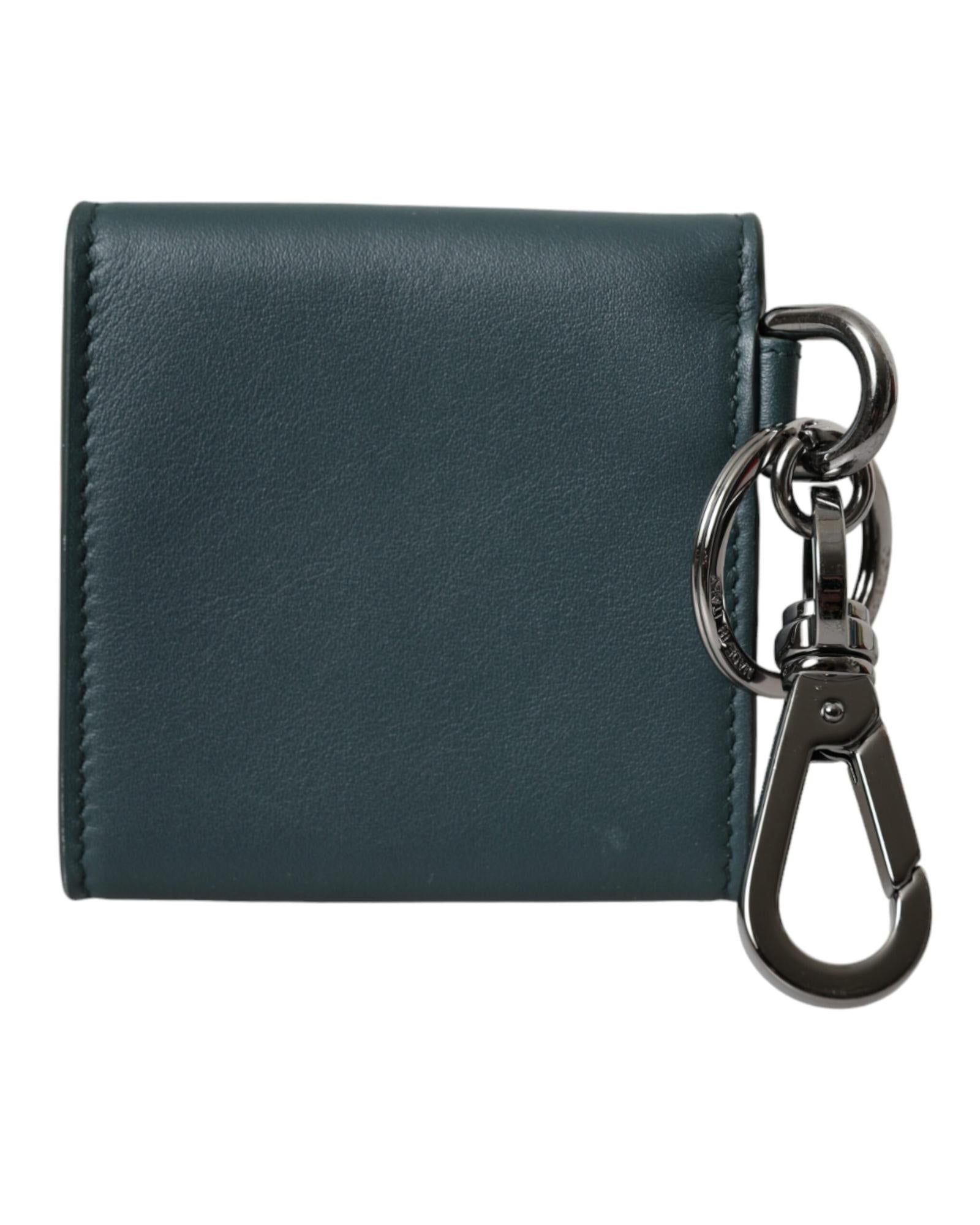 Dolce & Gabbana  Mini Keychain Wallet in Green Leather