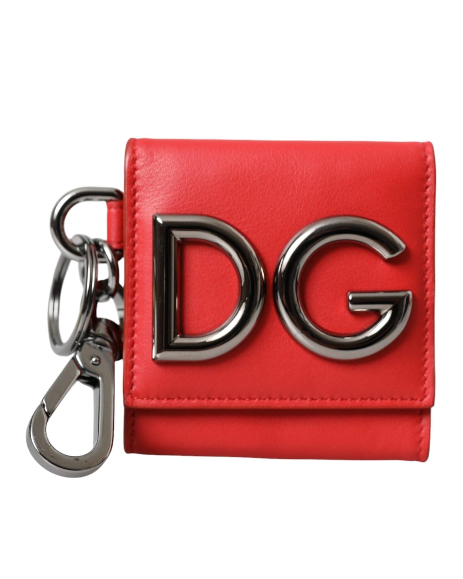 Dolce & Gabbana  Red Leather Keychain Wallet