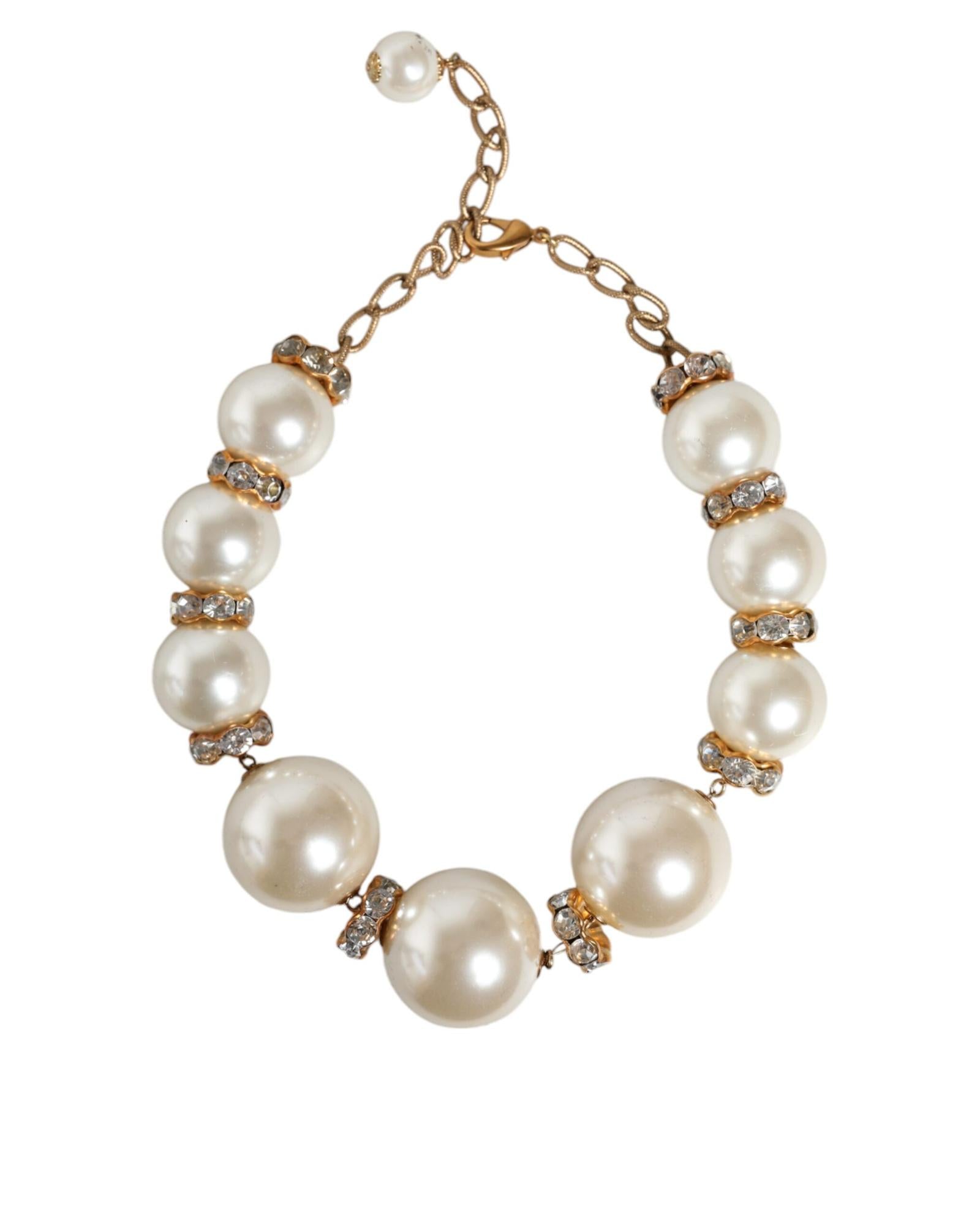 Dolce & Gabbana  Gold-Tone Faux Pearl Statement Necklace