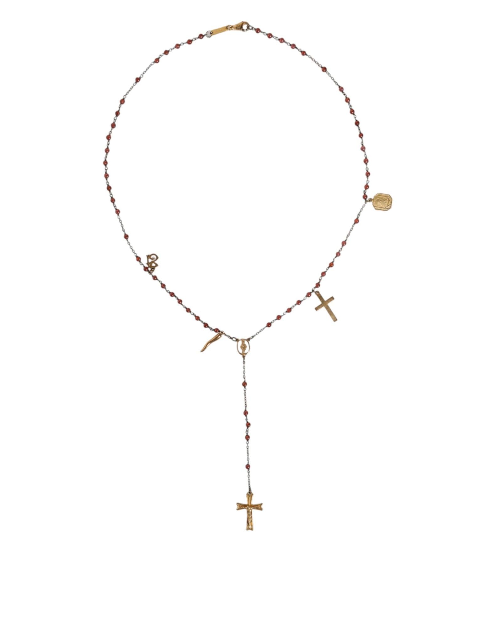 Dolce & Gabbana  Rosary Necklace with Cross Pendant in Gold