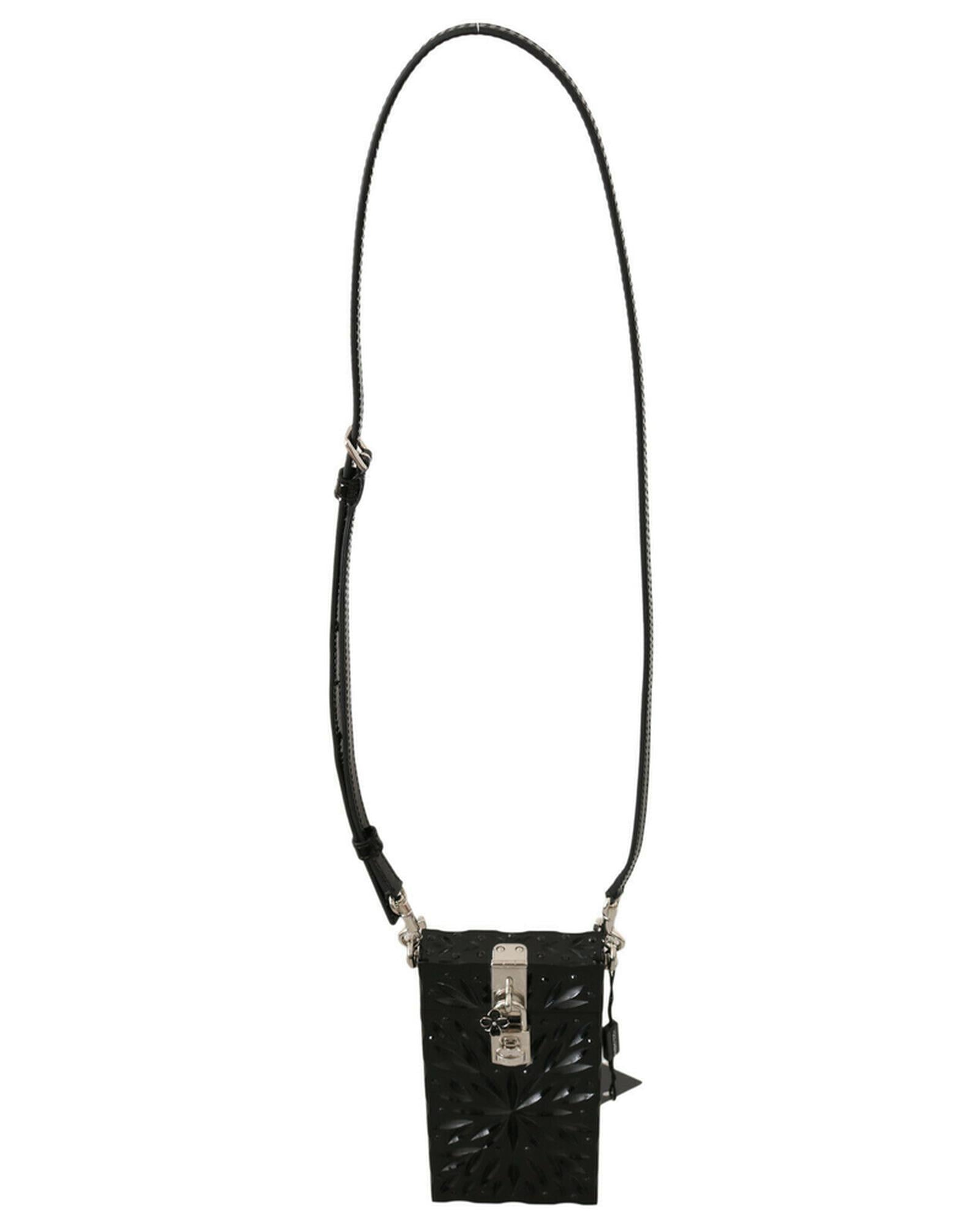 Dolce & Gabbana  Sicily Box Crossbody Bag in Black Patent Leather