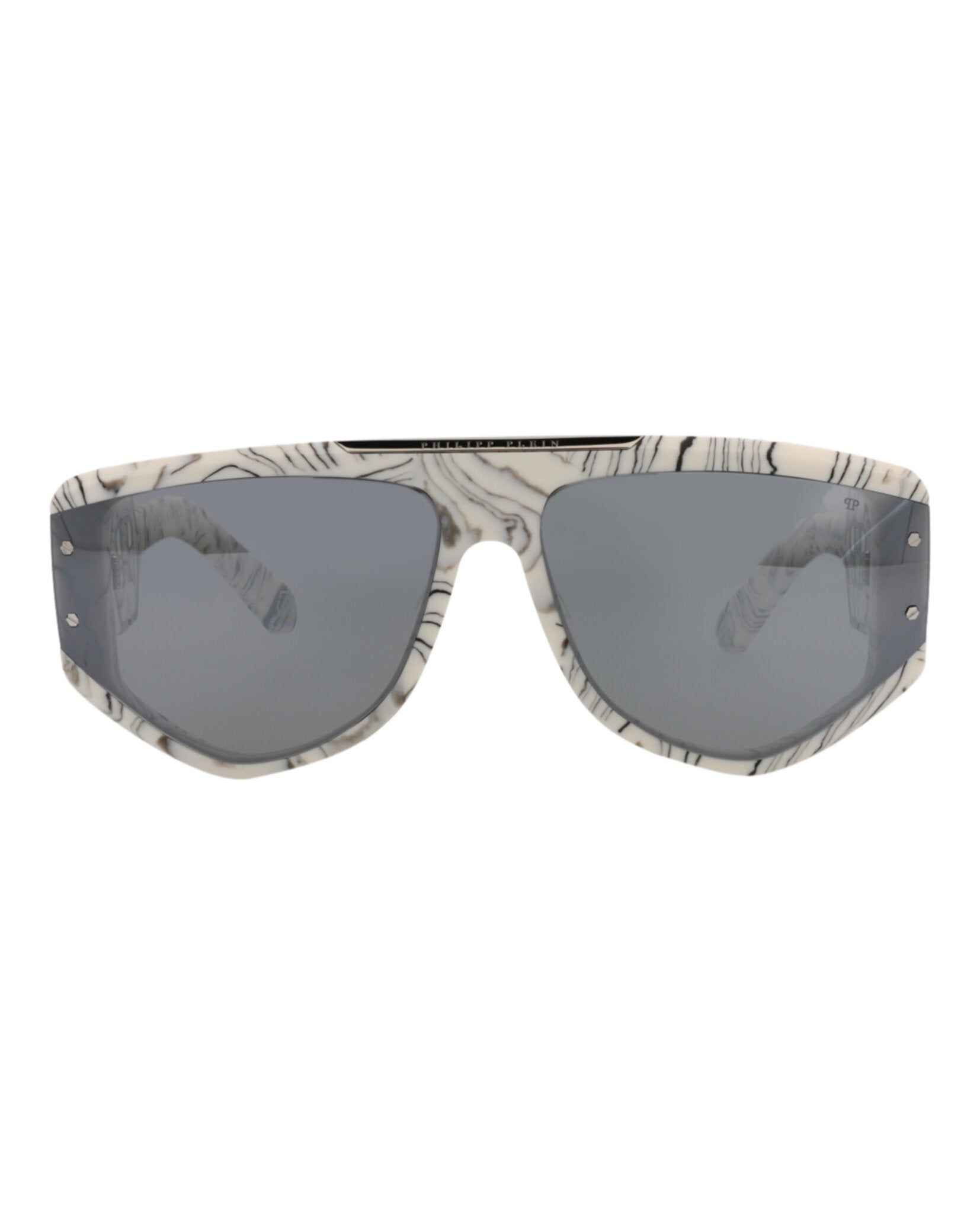 Philipp Plein Mens Aviator Ivory Ivory Smoke Fashion Designer Eyewear