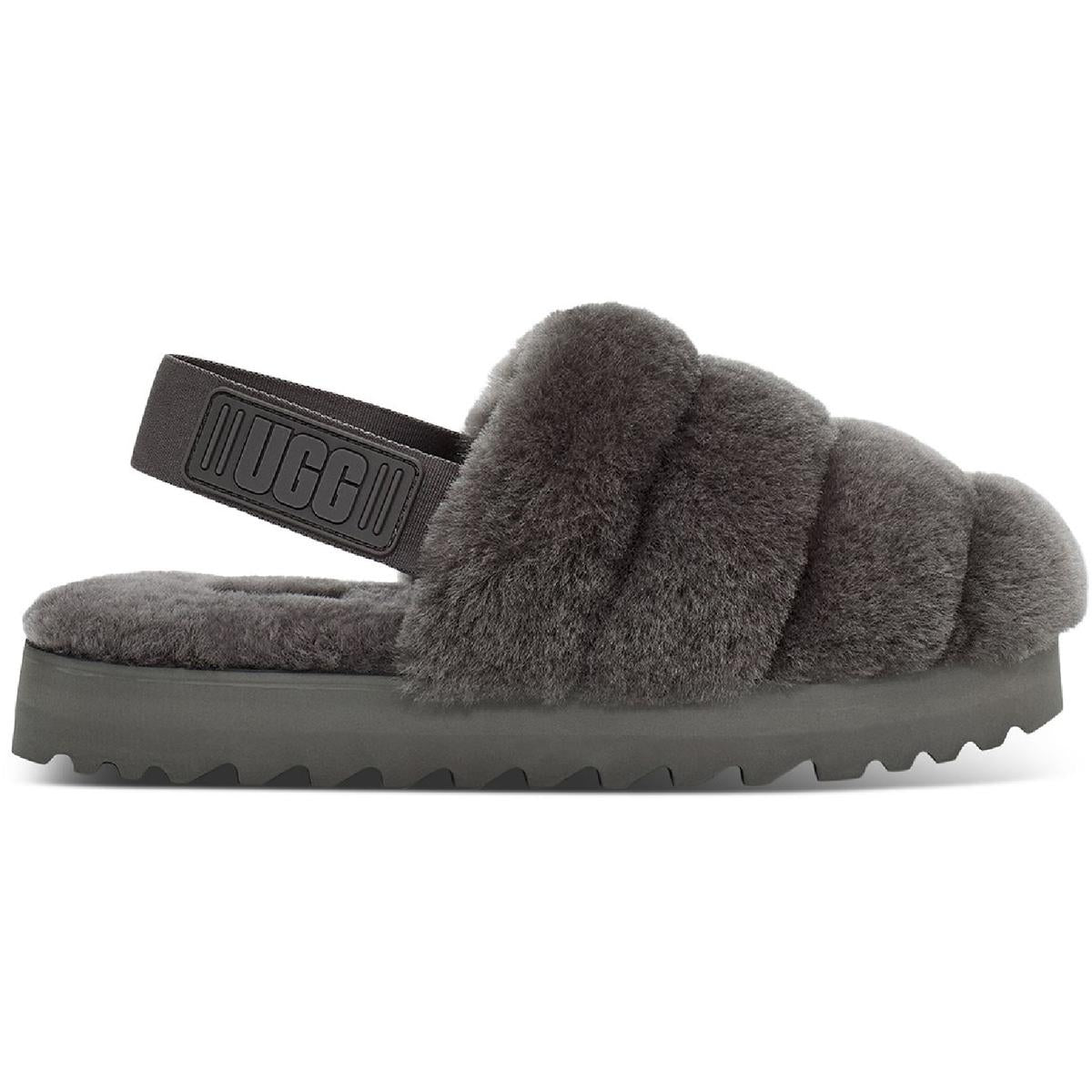 Super Fluff Womens Shearling Cozy Slingback Slippers