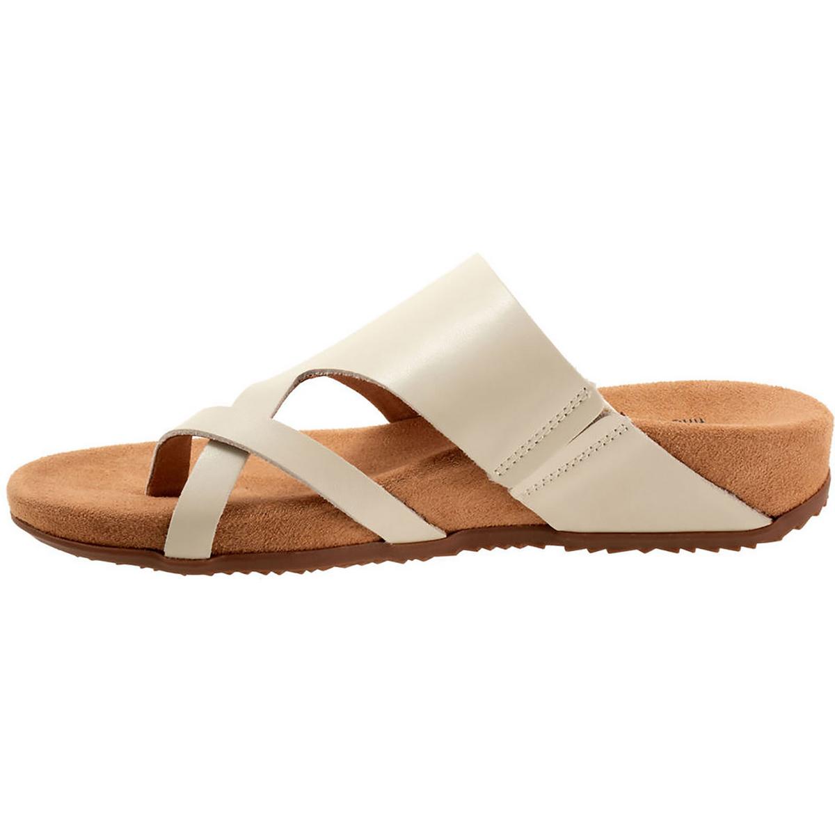 Blaine Womens Leather Slip-On Slide Sandals