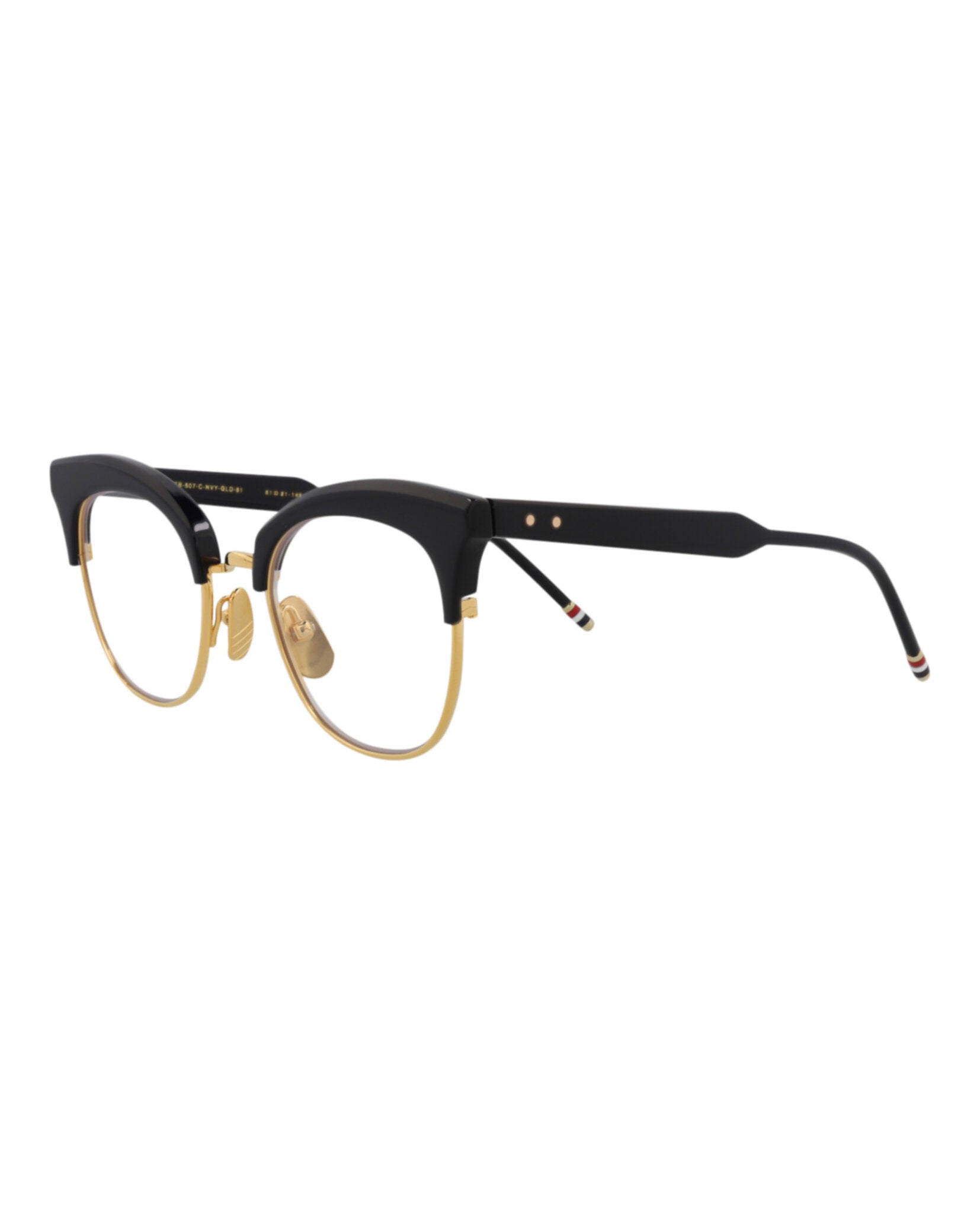 Thom Browne Unisex Round/Oval Navy Gold Transparent Fashion Designer Eyewear