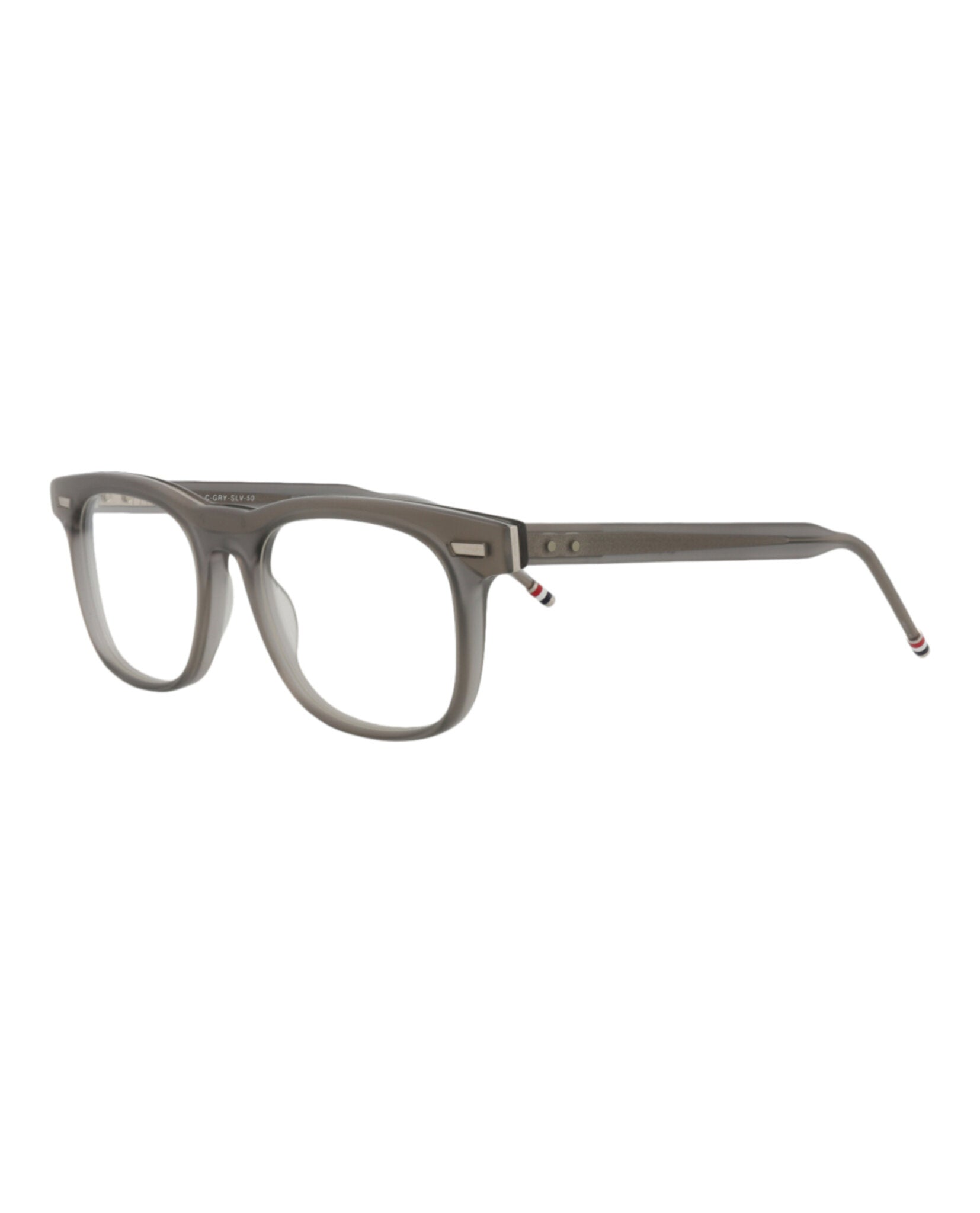 Thom Browne Unisex Square/Rectangle Grey Grey Transparent Fashion Designer Eyewear