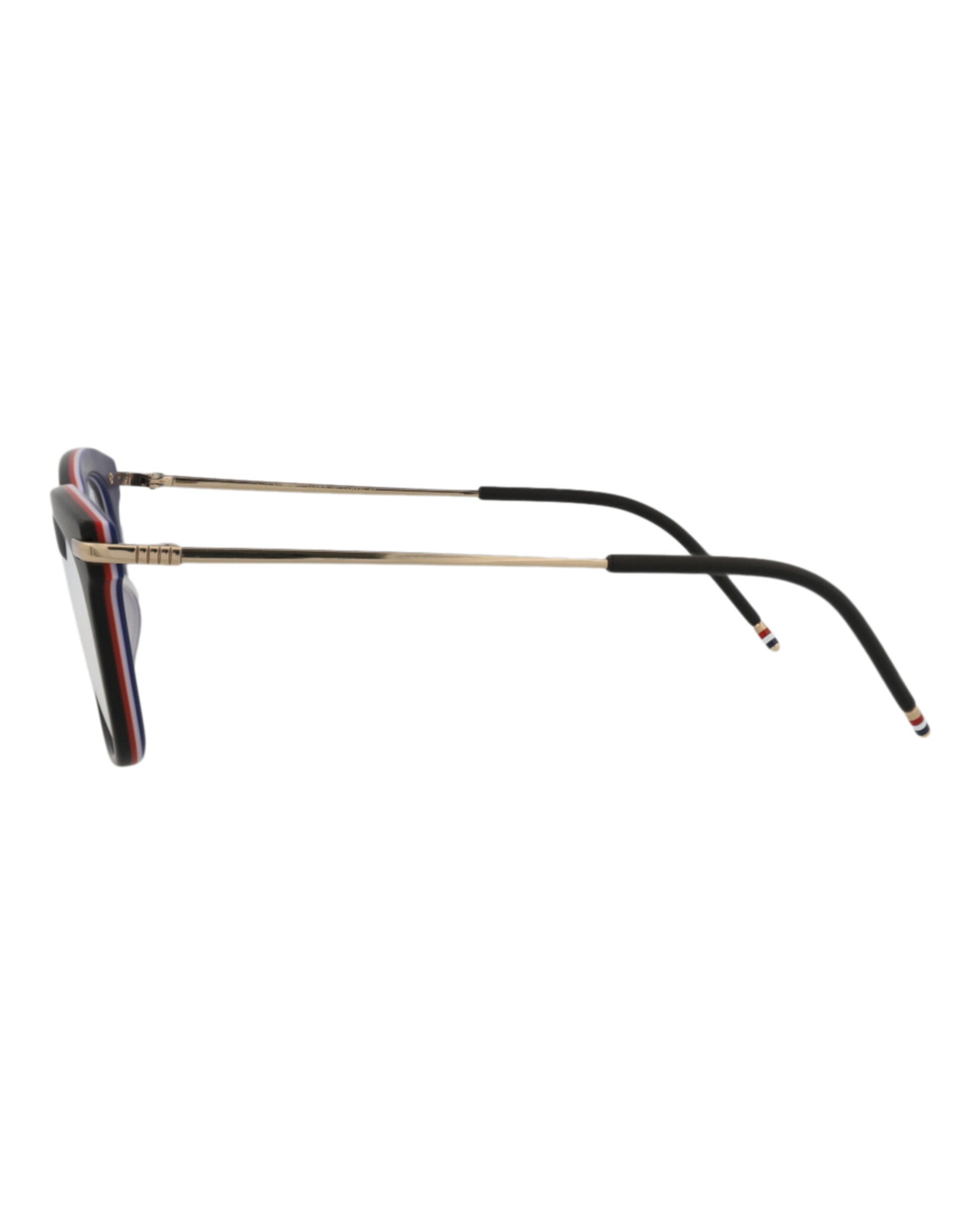 Thom Browne Unisex Square/Rectangle Black Gold Transparent Fashion Designer Eyewear