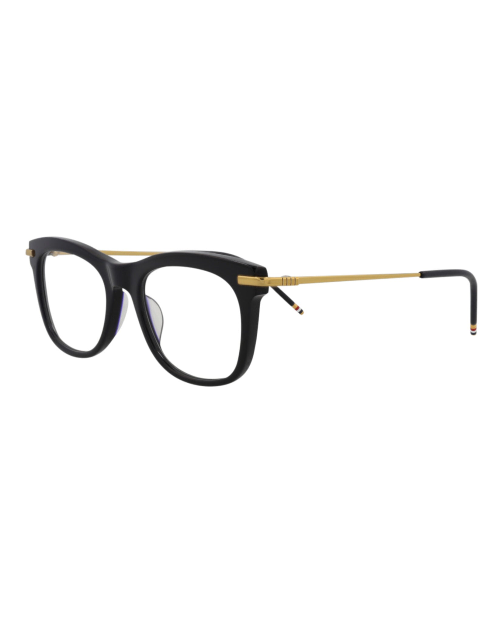 Thom Browne Unisex Square/Rectangle Navy Gold Transparent Fashion Designer Eyewear