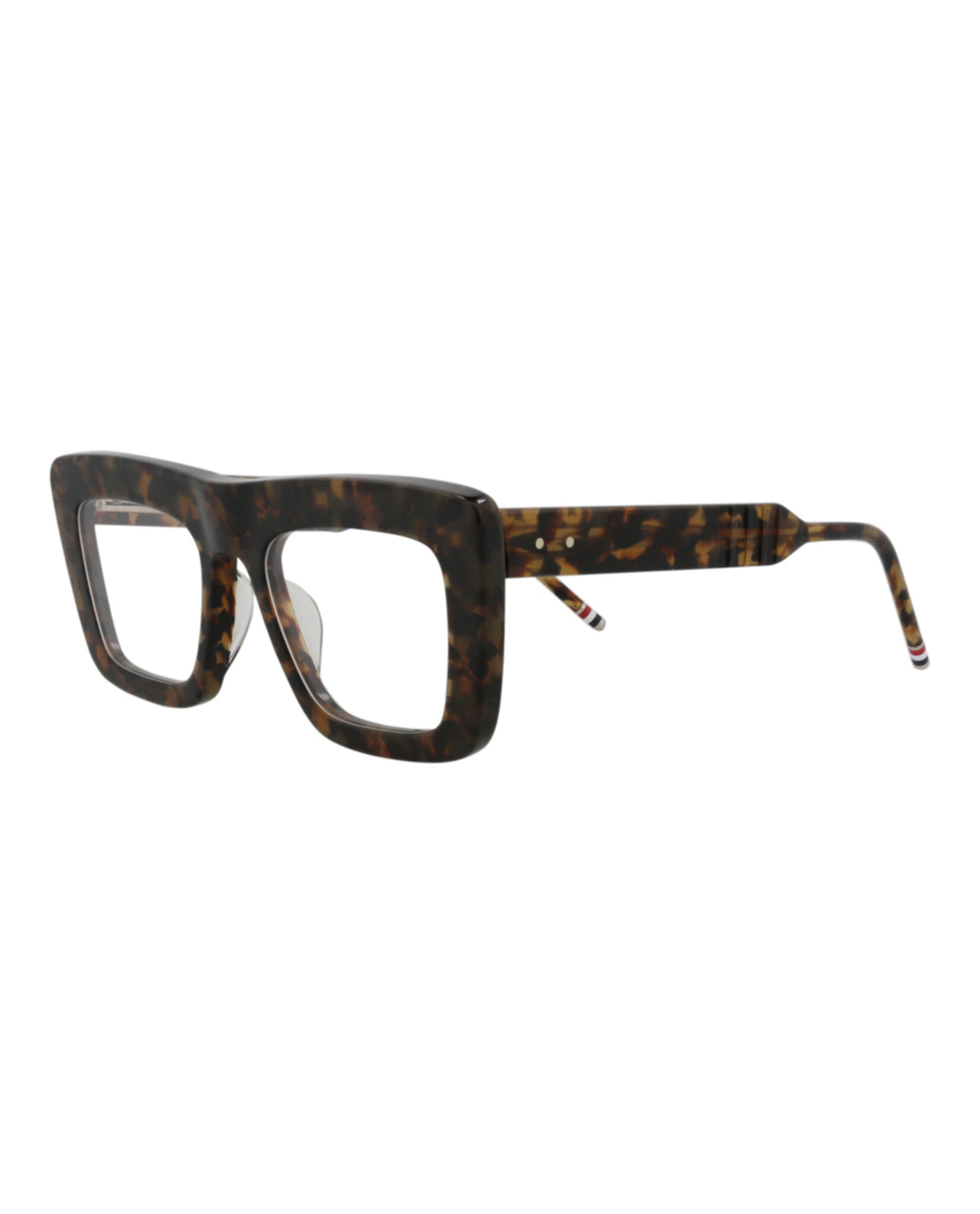 Thom Browne Unisex Square/Rectangle Tortoise Tortoise Transparent Fashion Designer Eyewear