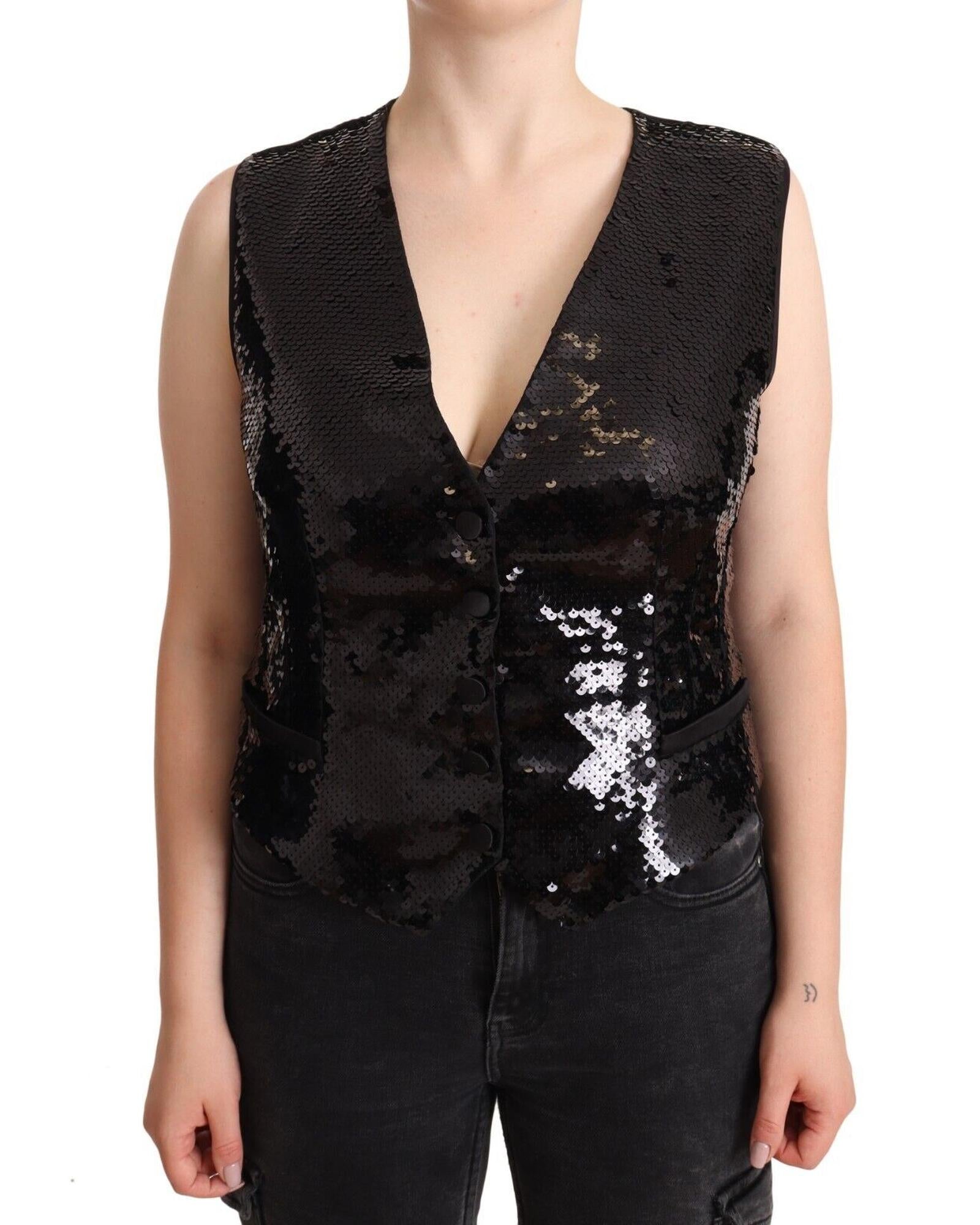 Dolce & Gabbana  Black Sequin Vest