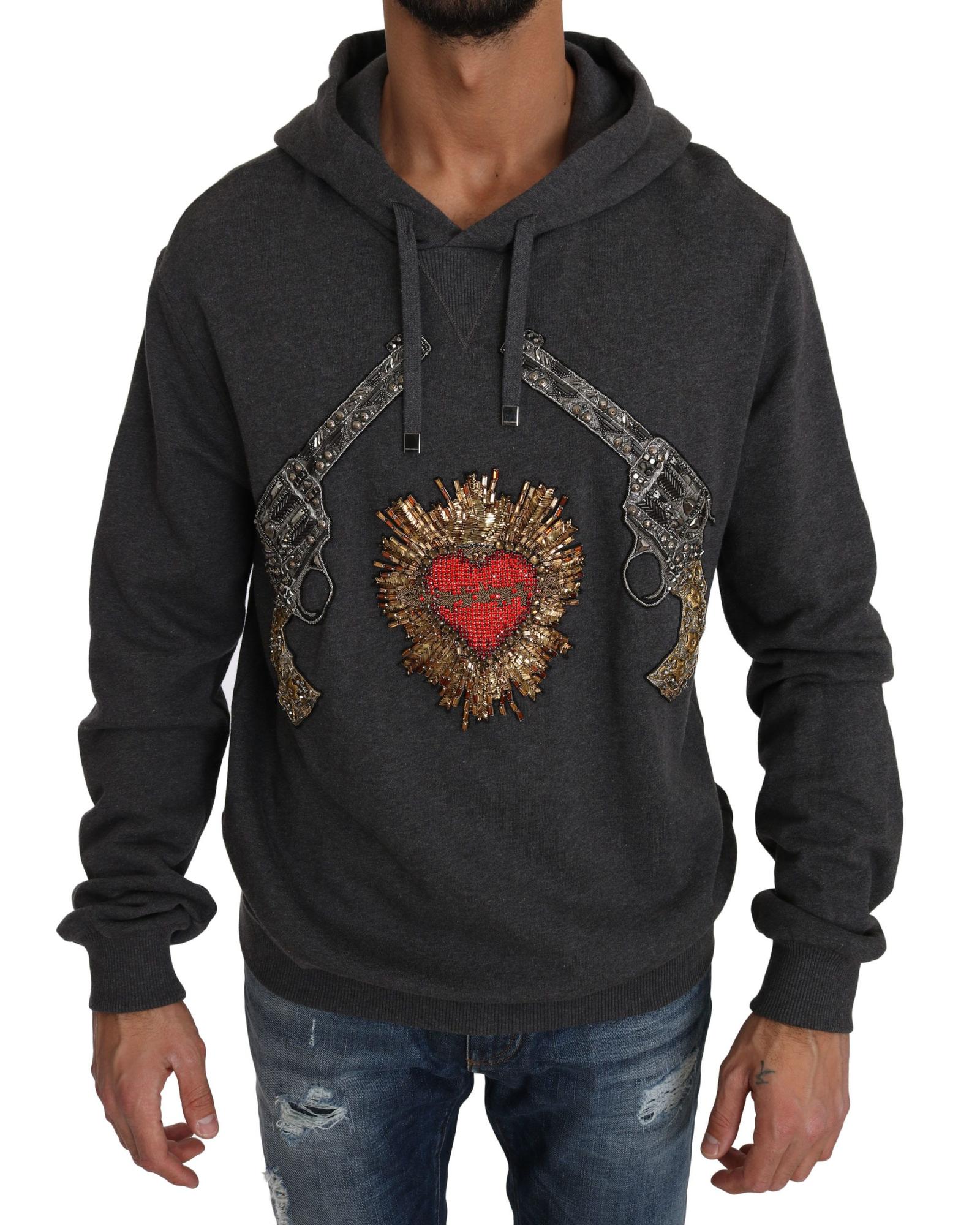 Dolce & Gabbana  Mens Gun & Heart Hoodie Sweatshirt