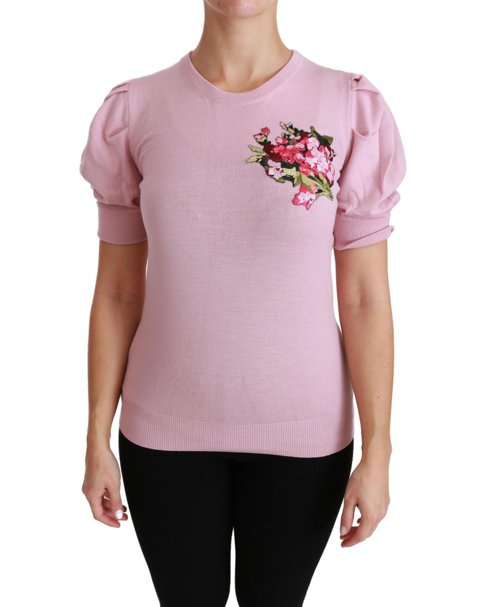 Dolce & Gabbana  Floral Print Cashmere Sweater - Pink