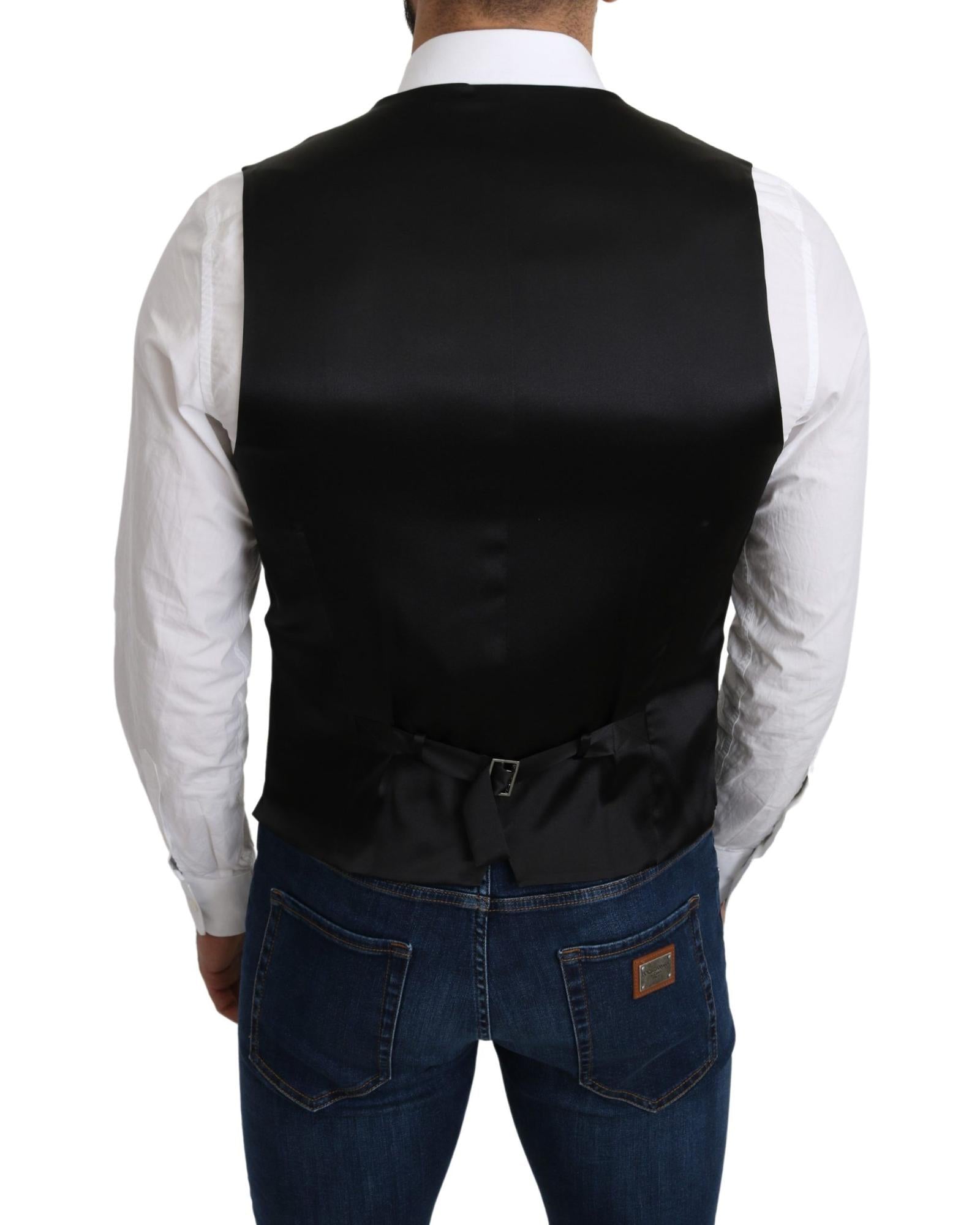 Dolce & Gabbana  Black Wool Blend Vest for Men