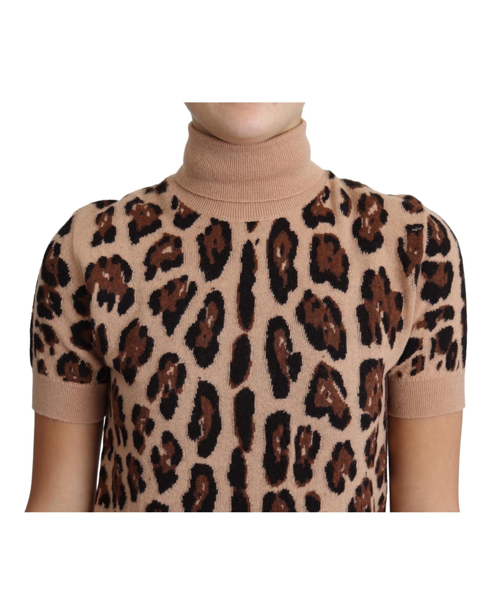 Dolce & Gabbana Leopard Print Virgin Wool Turtleneck Top3