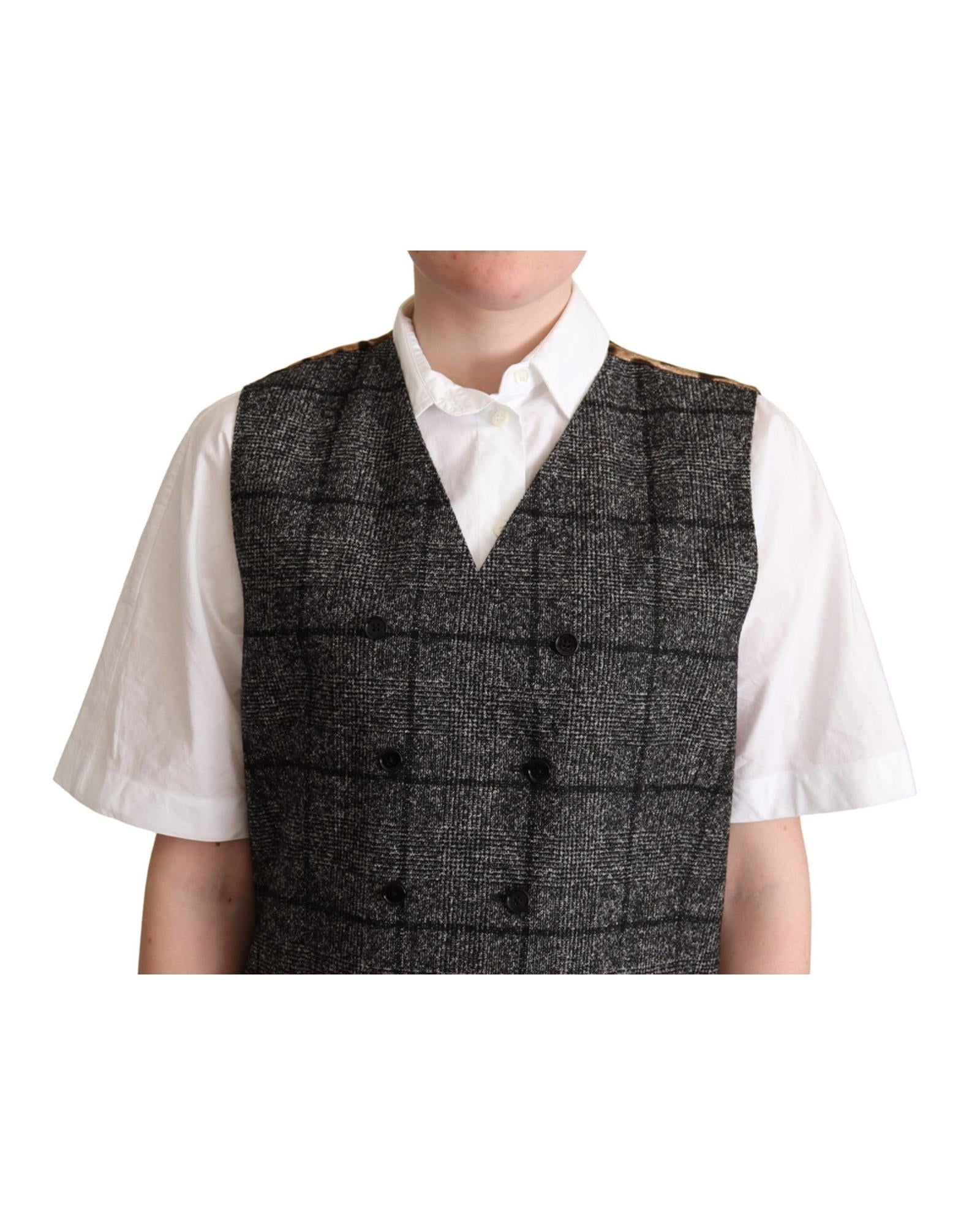 Dolce & Gabbana  Men's Double Breasted Plaid Vest