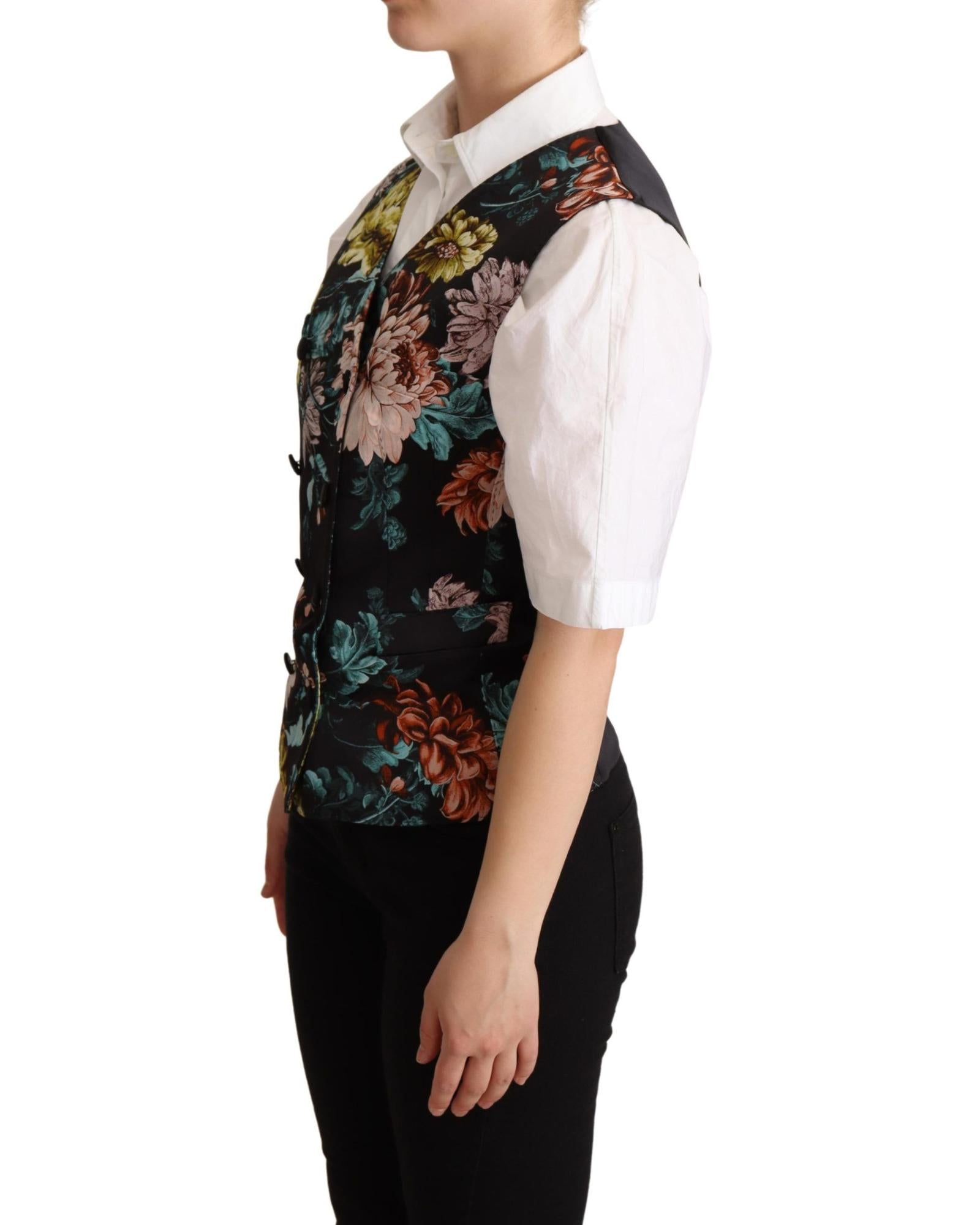 Dolce & Gabbana  Floral Print Sleeveless Waistcoat