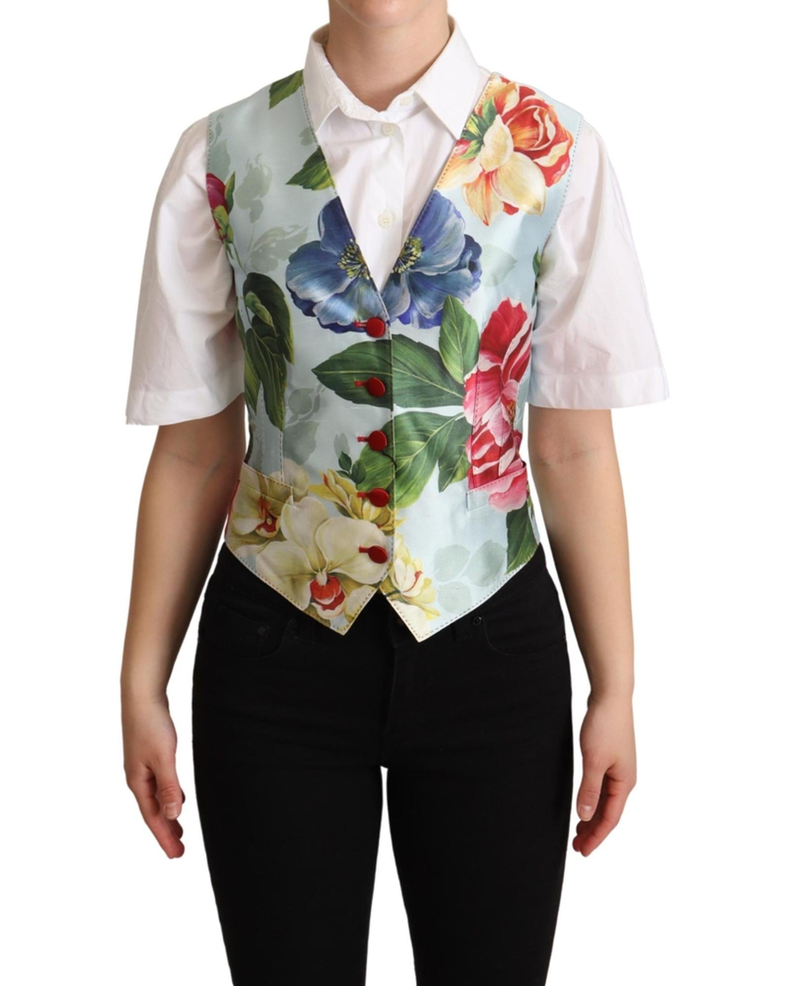 Dolce & Gabbana  Women's Floral Print Silk Vest