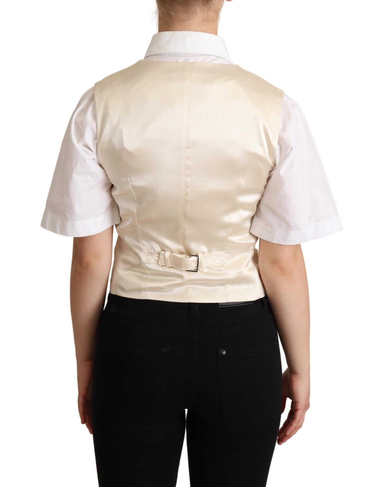 Dolce & Gabbana  Double Breasted Silk Vest - Ivory