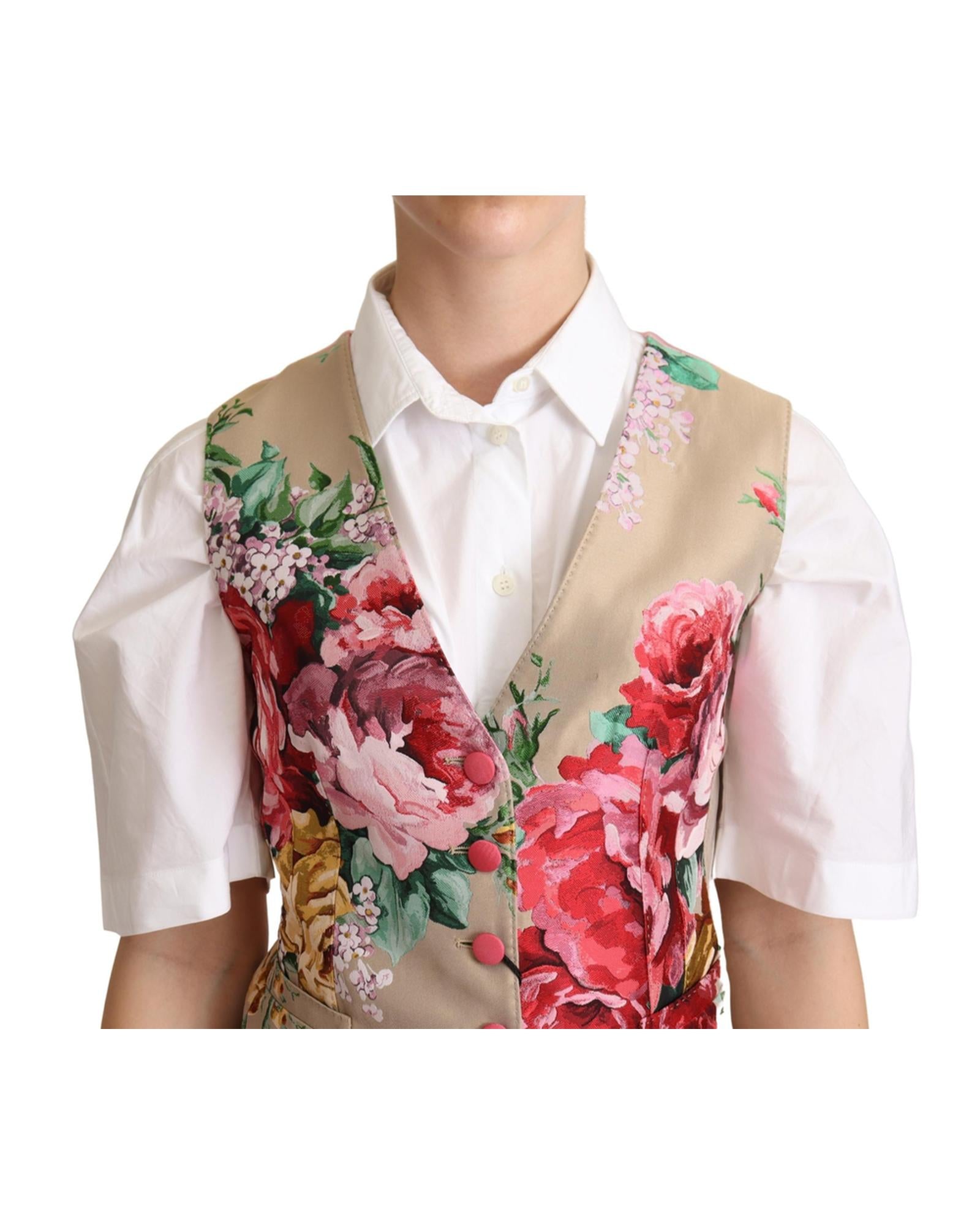 Dolce & Gabbana  Women's Floral Print Silk Vest