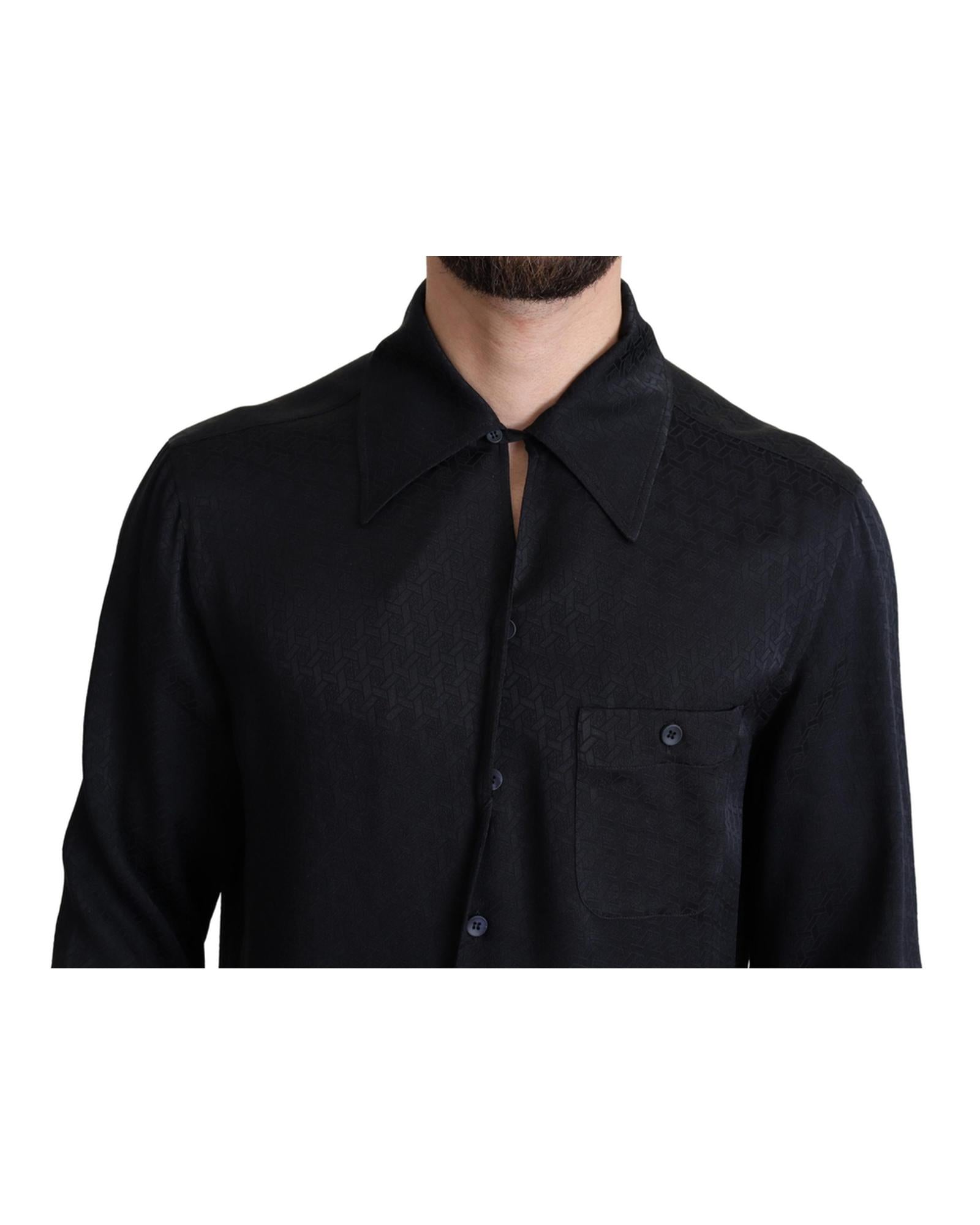 Dolce & Gabbana Silk Jacquard Casual Button Down Shirt