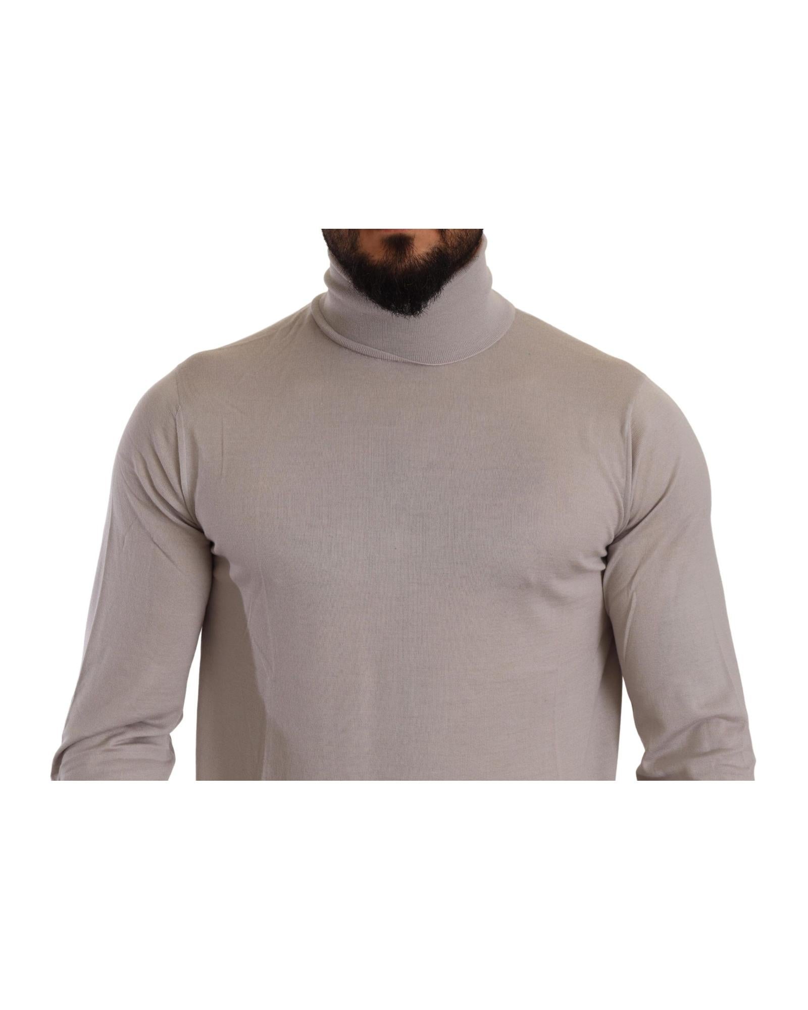 Dolce & Gabbana Gray Cashmere Turtleneck Pullover