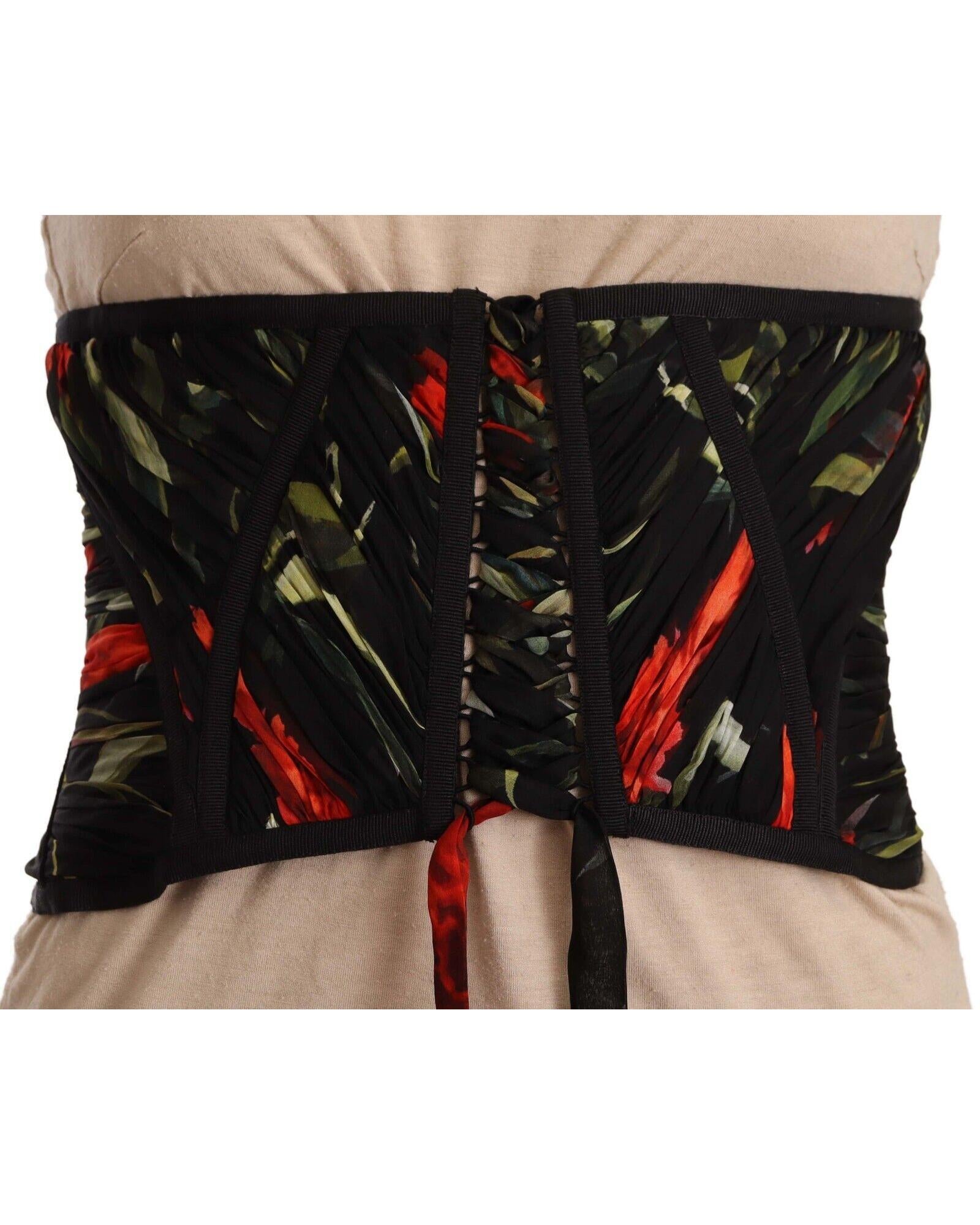 Dolce & Gabbana  Floral Print Corset - Black